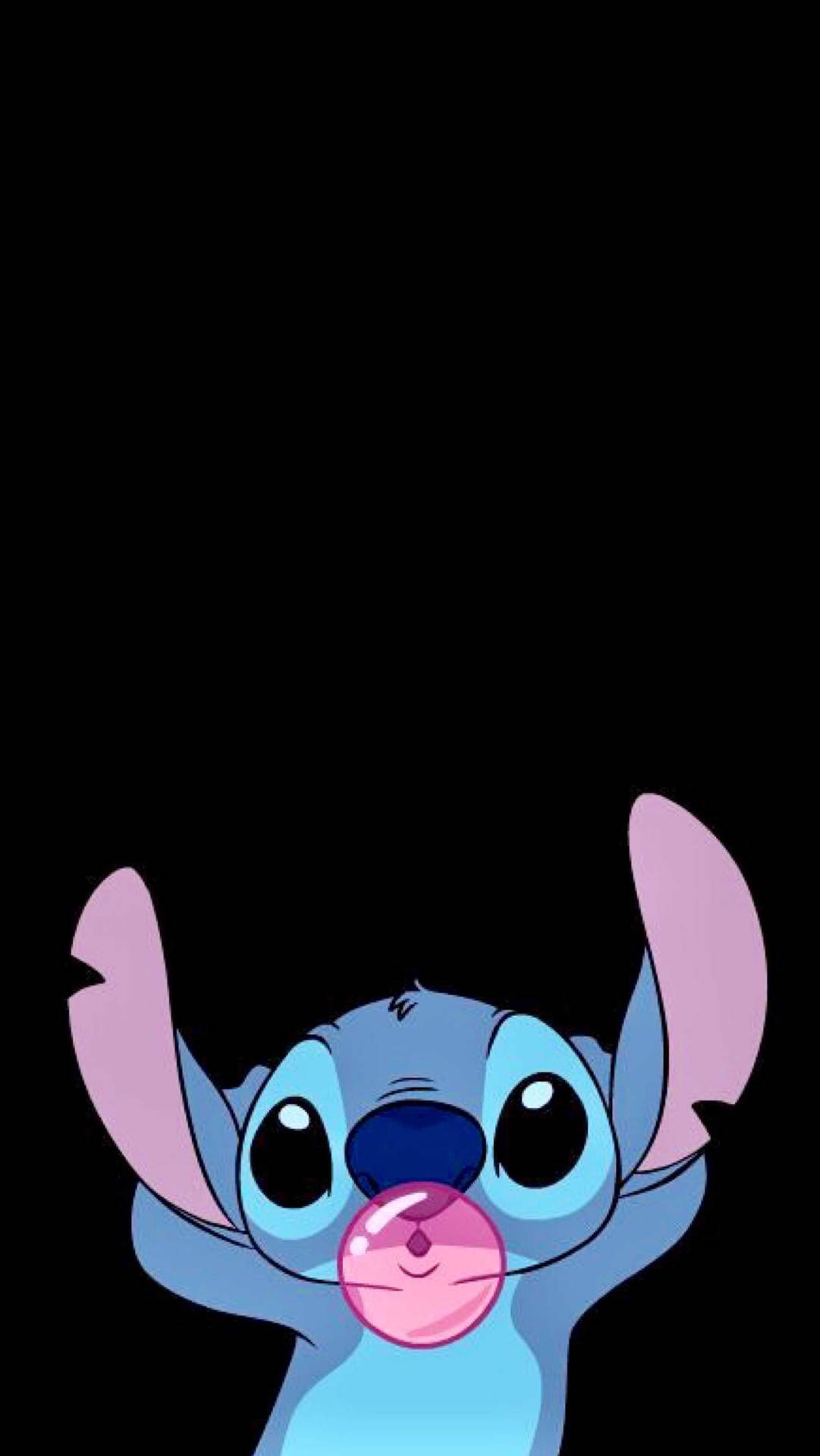 Cute Stitch With Pink Gum Background