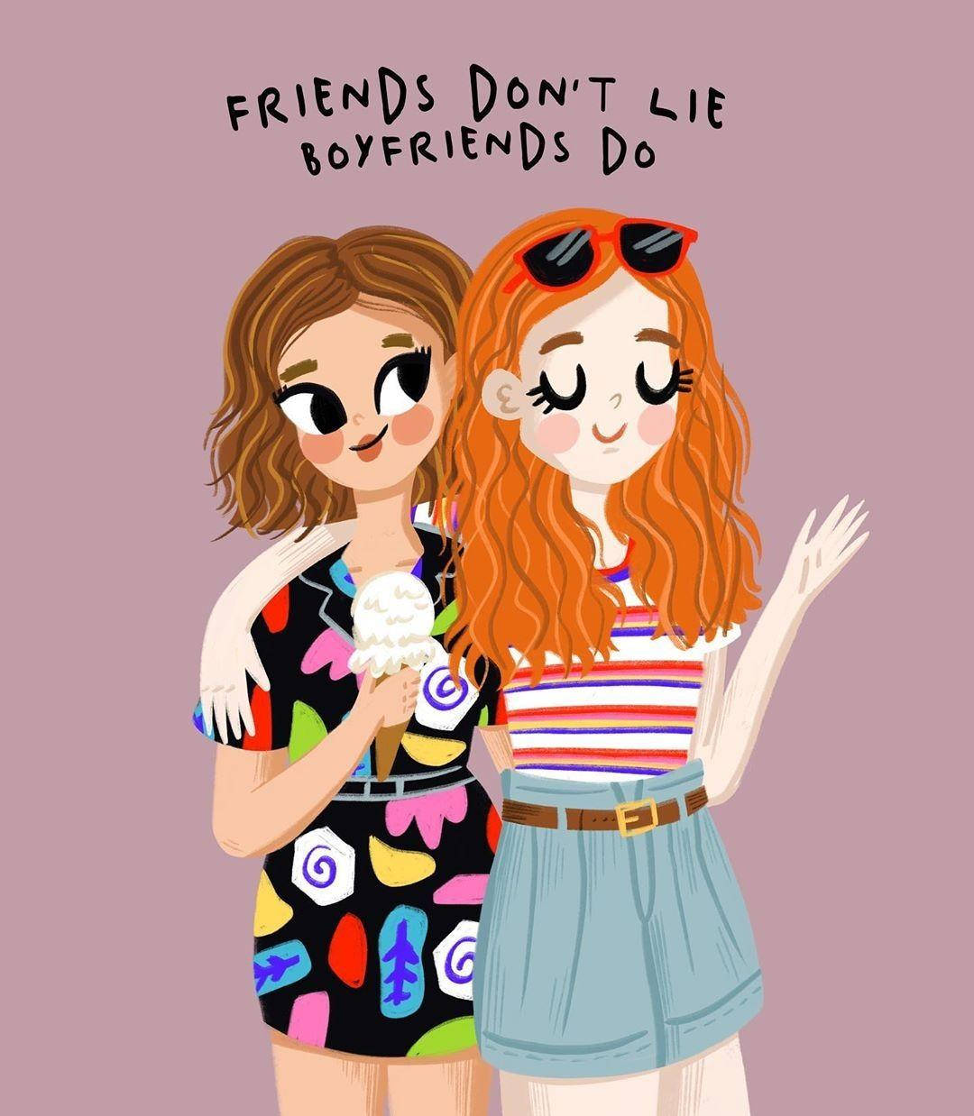 Cute Stranger Things Friends Quotes Background