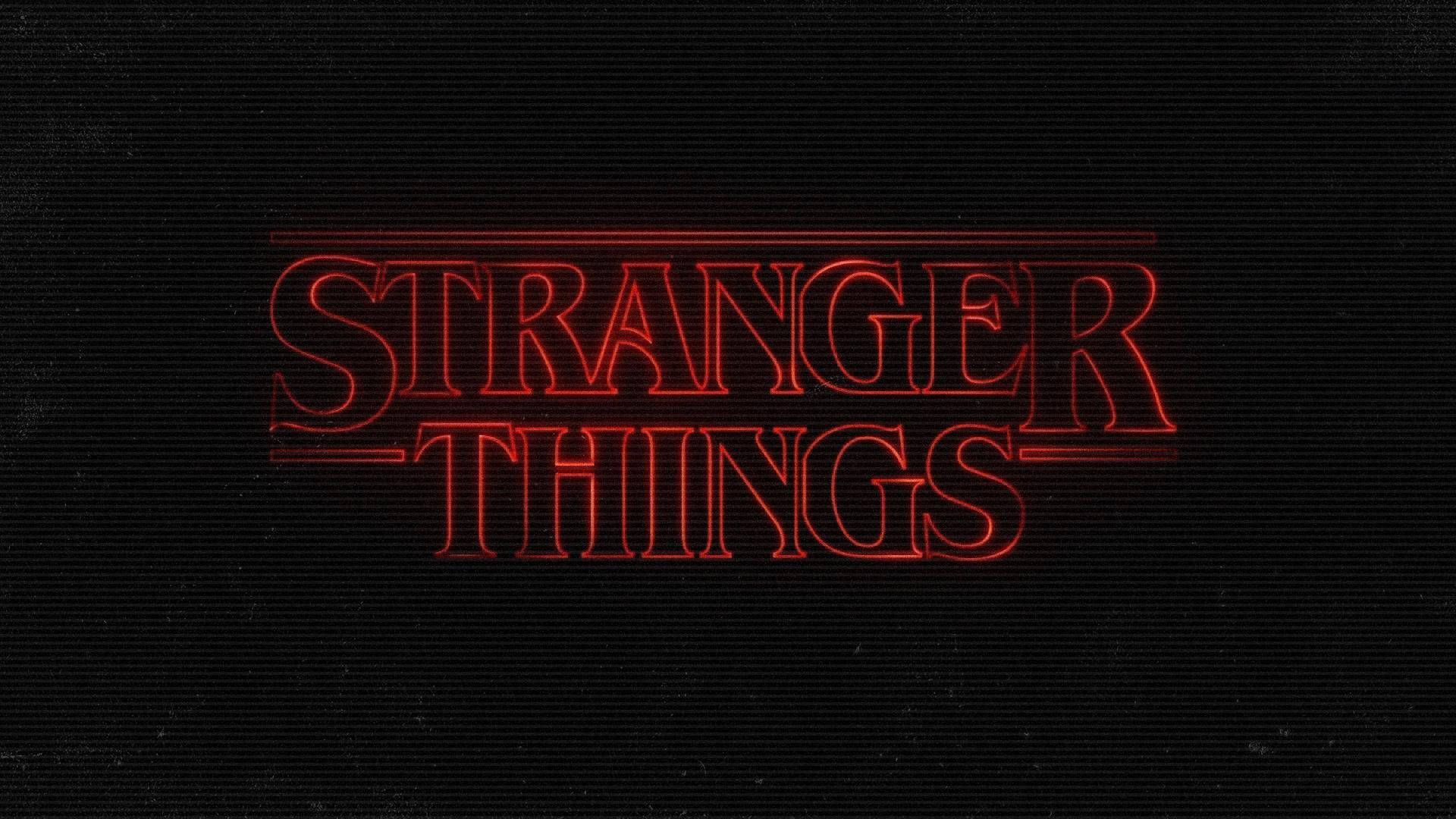 Cute Stranger Things Logo In Black Background