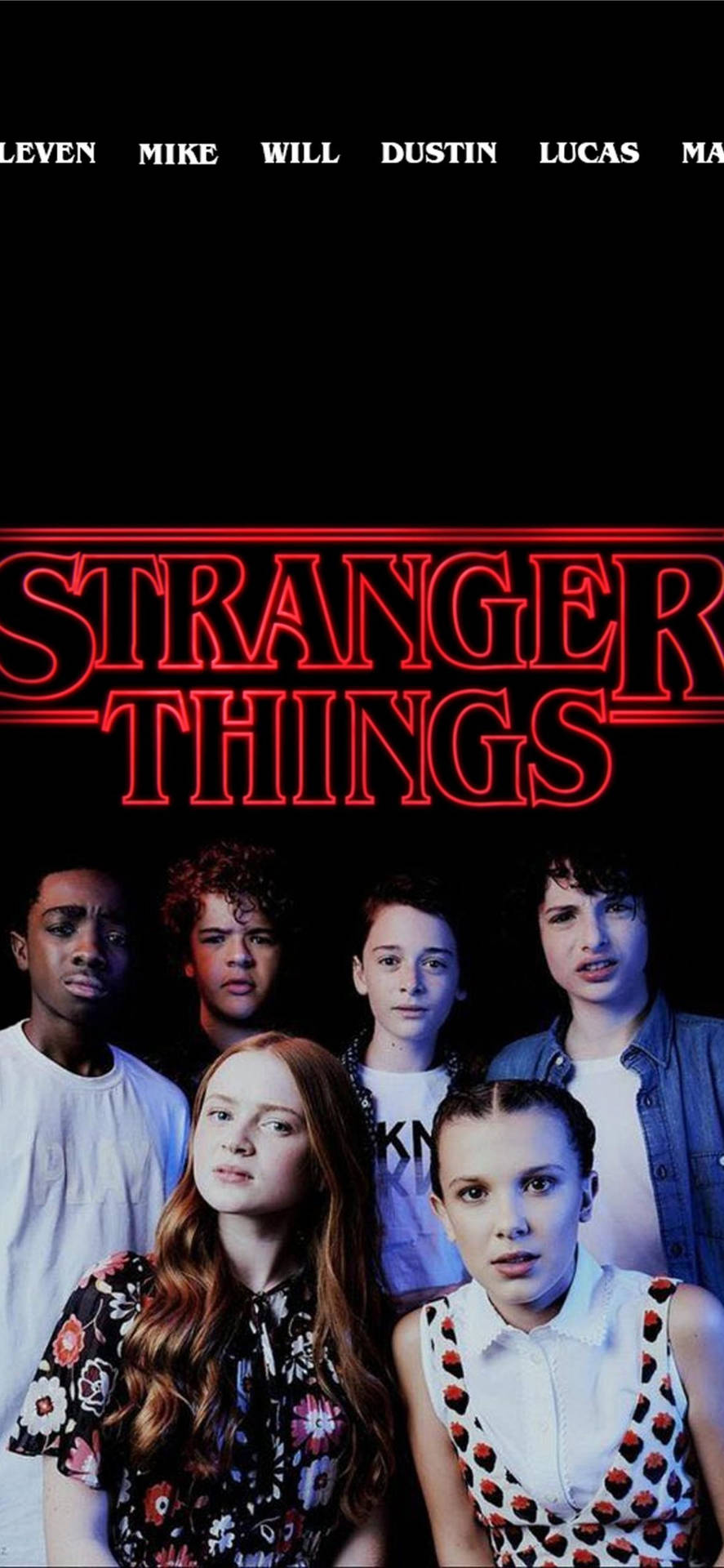 Cute Stranger Things Squad In Black Background