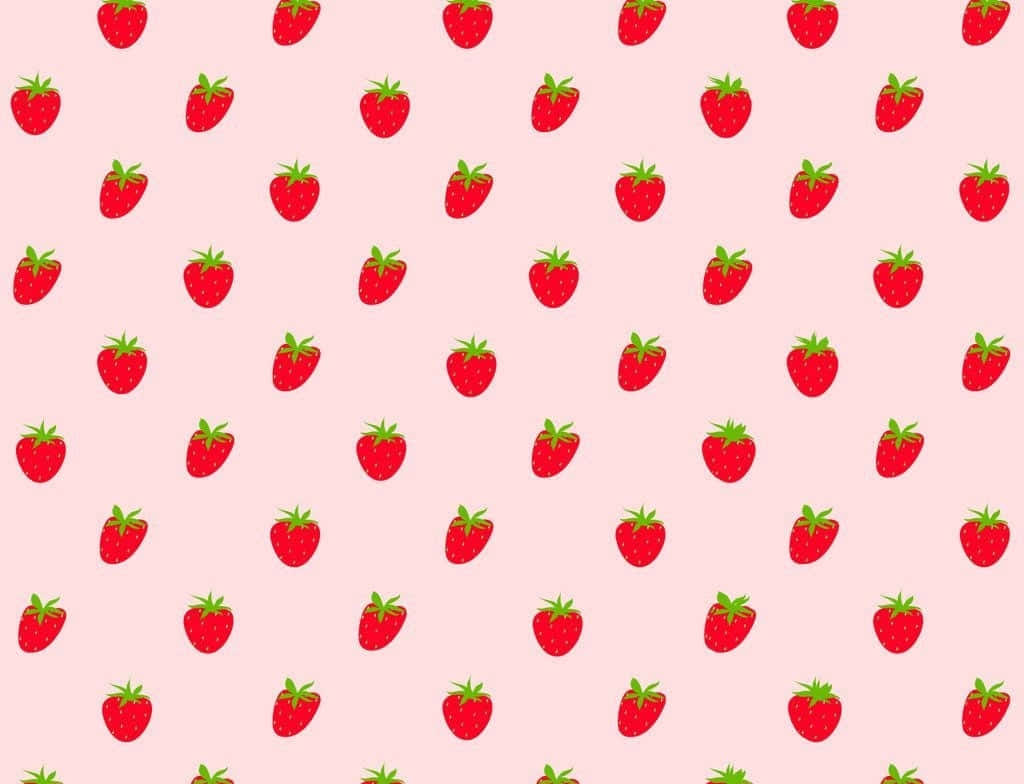 Cute Strawberry Fruits In Pattern Background