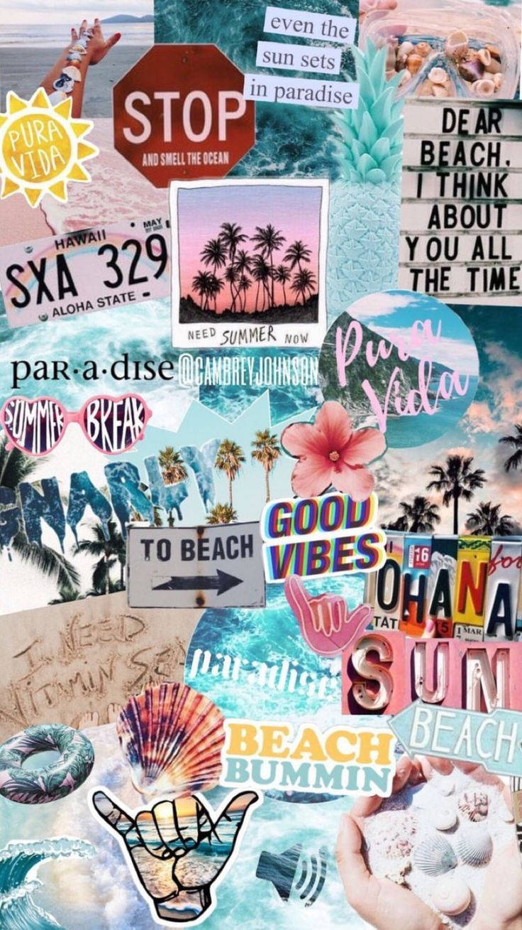 Cute Summer Collage Background