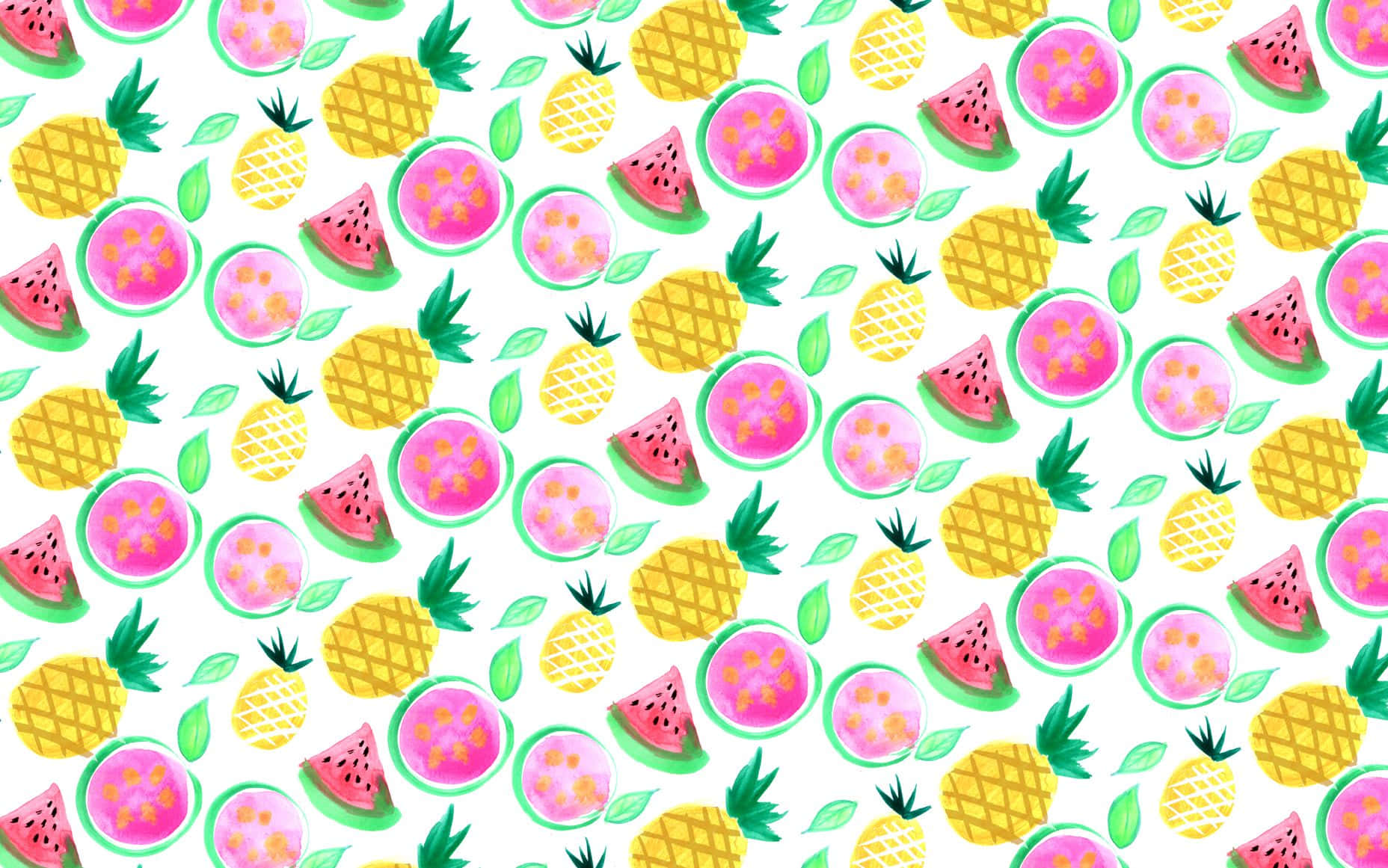 Cute Summer Desktop Tropical Fruits Background
