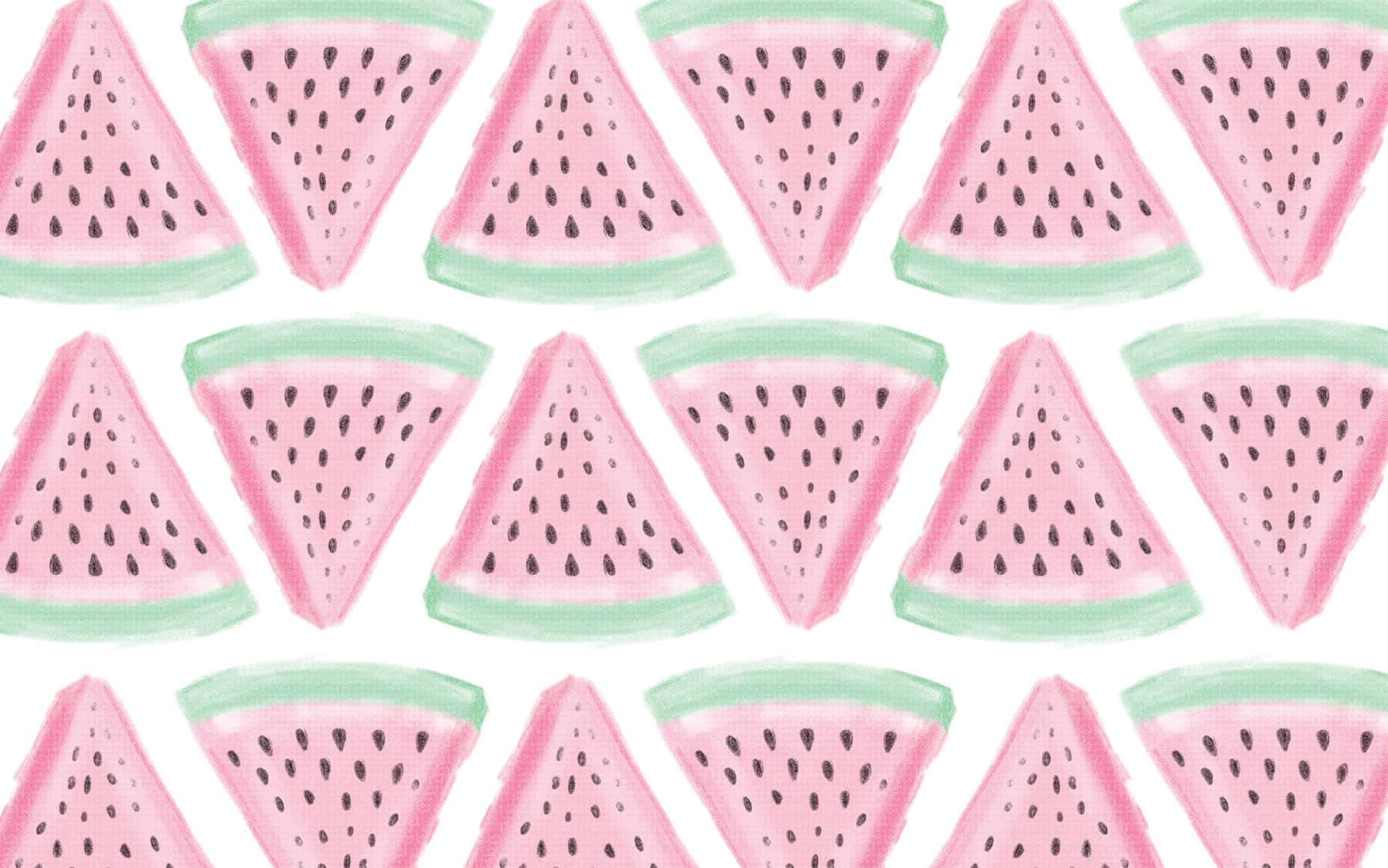 Cute Summer Desktop Watermelon Slices Background