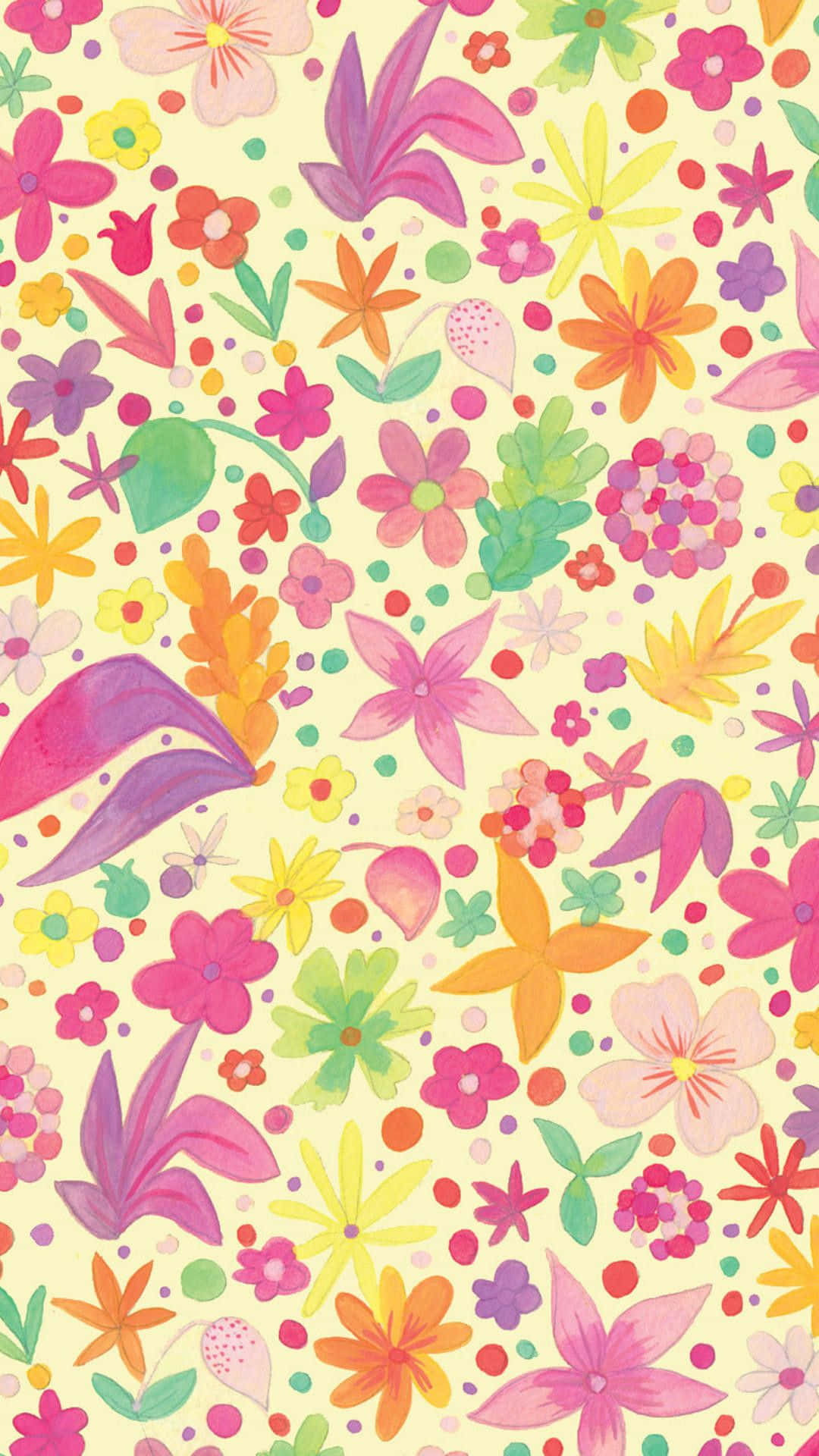 Cute Summer Flowers Phone Background