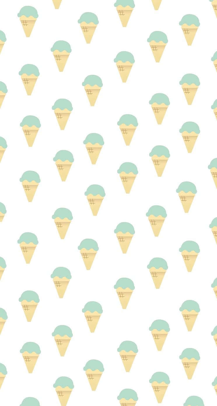 Cute Summer Ice-cream Pattern Phone Background
