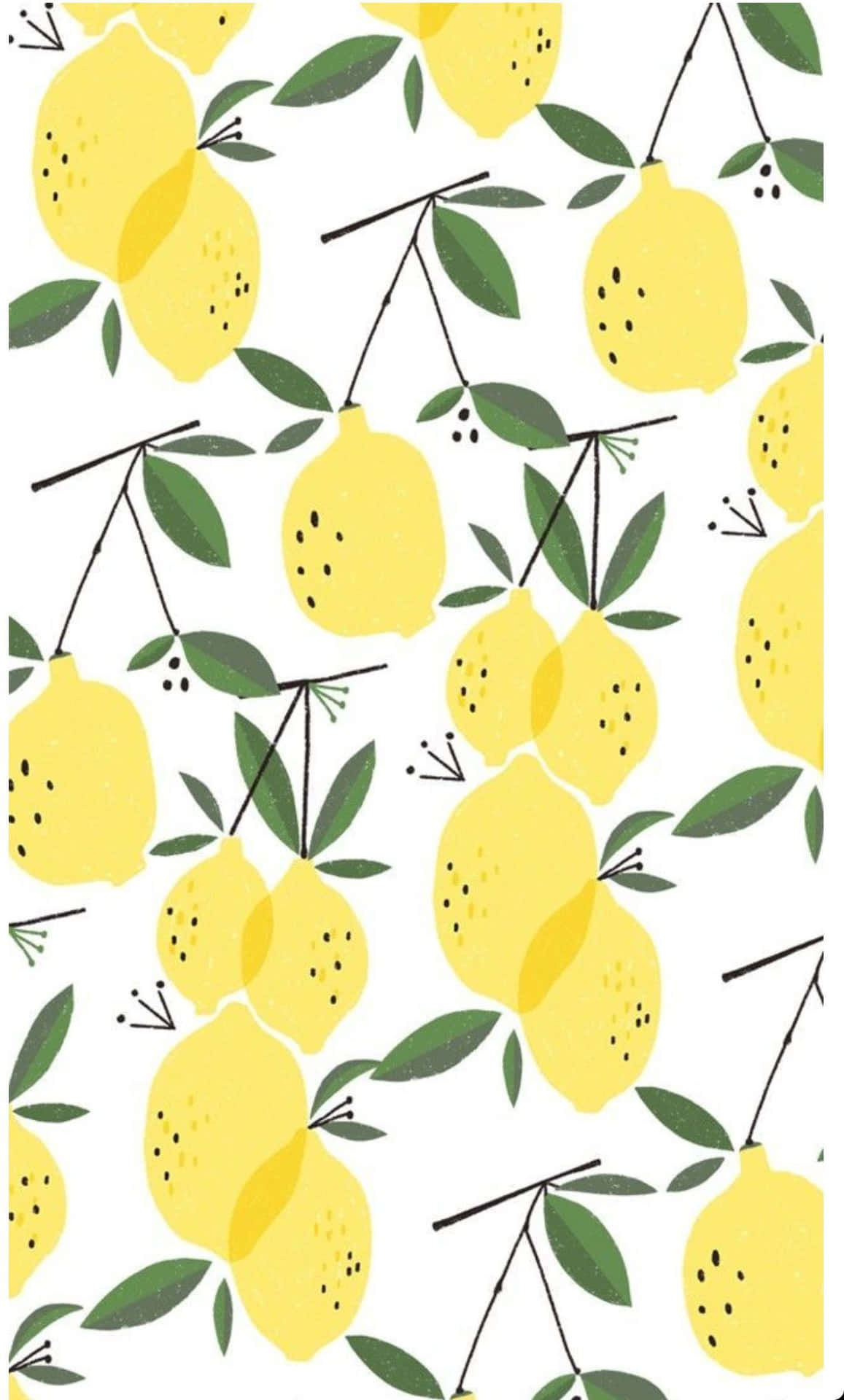 Cute Summer Lemons Phone Background