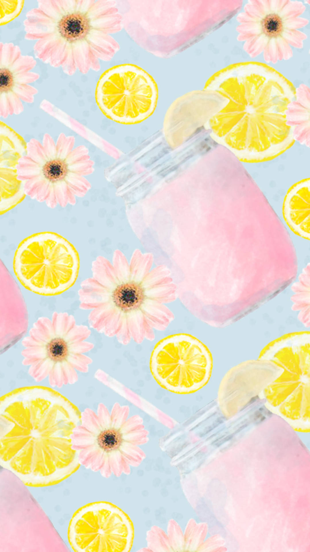 Cute Summer Pink Lemonade Background