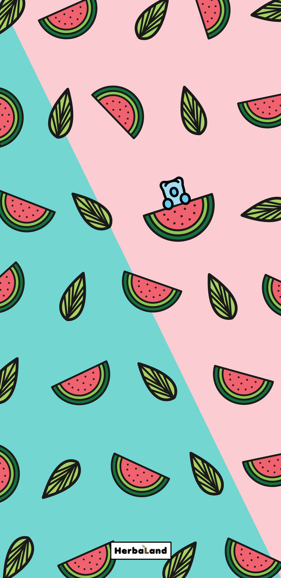 Cute Summer Pink Teal Watermelons Background