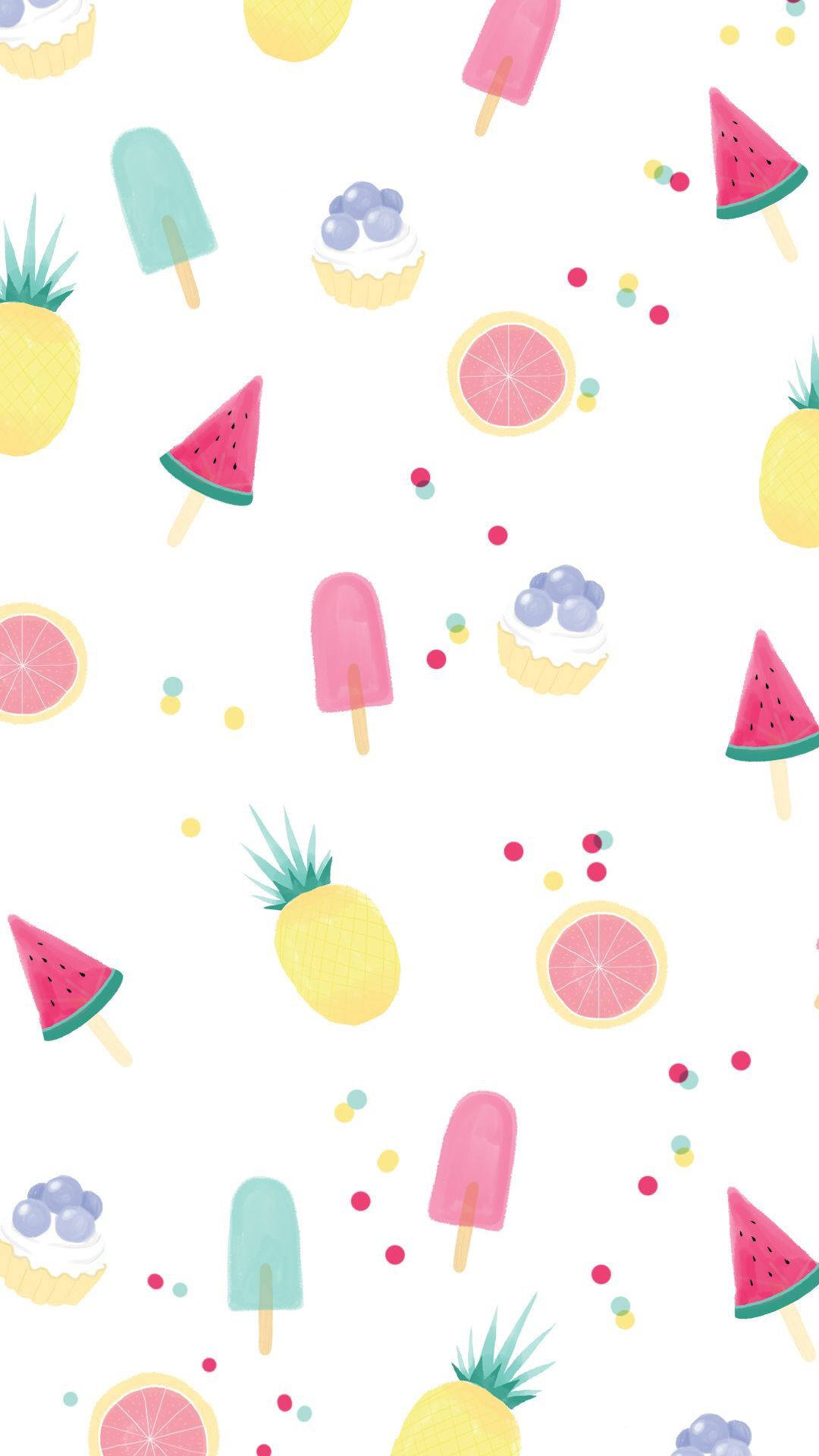 Cute Summer Popsicle Pattern Background