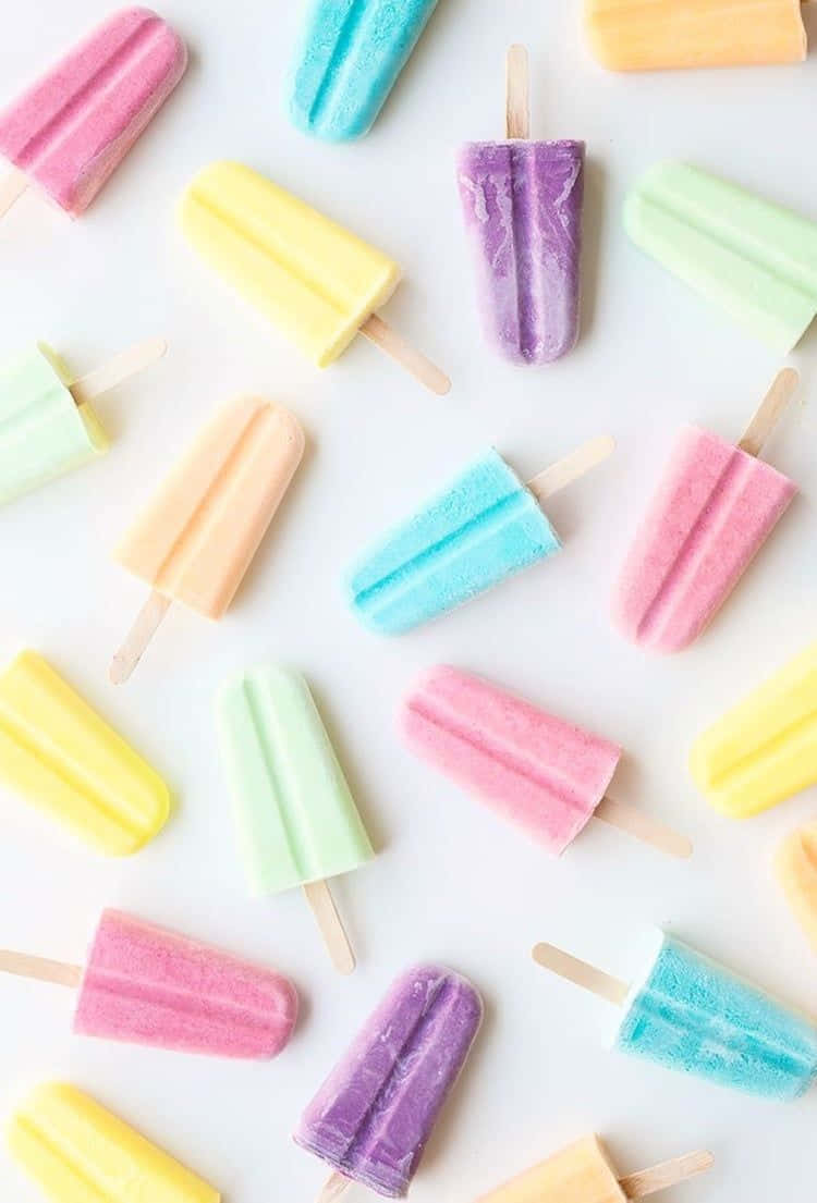 Cute Summer Popsicles Phone Background