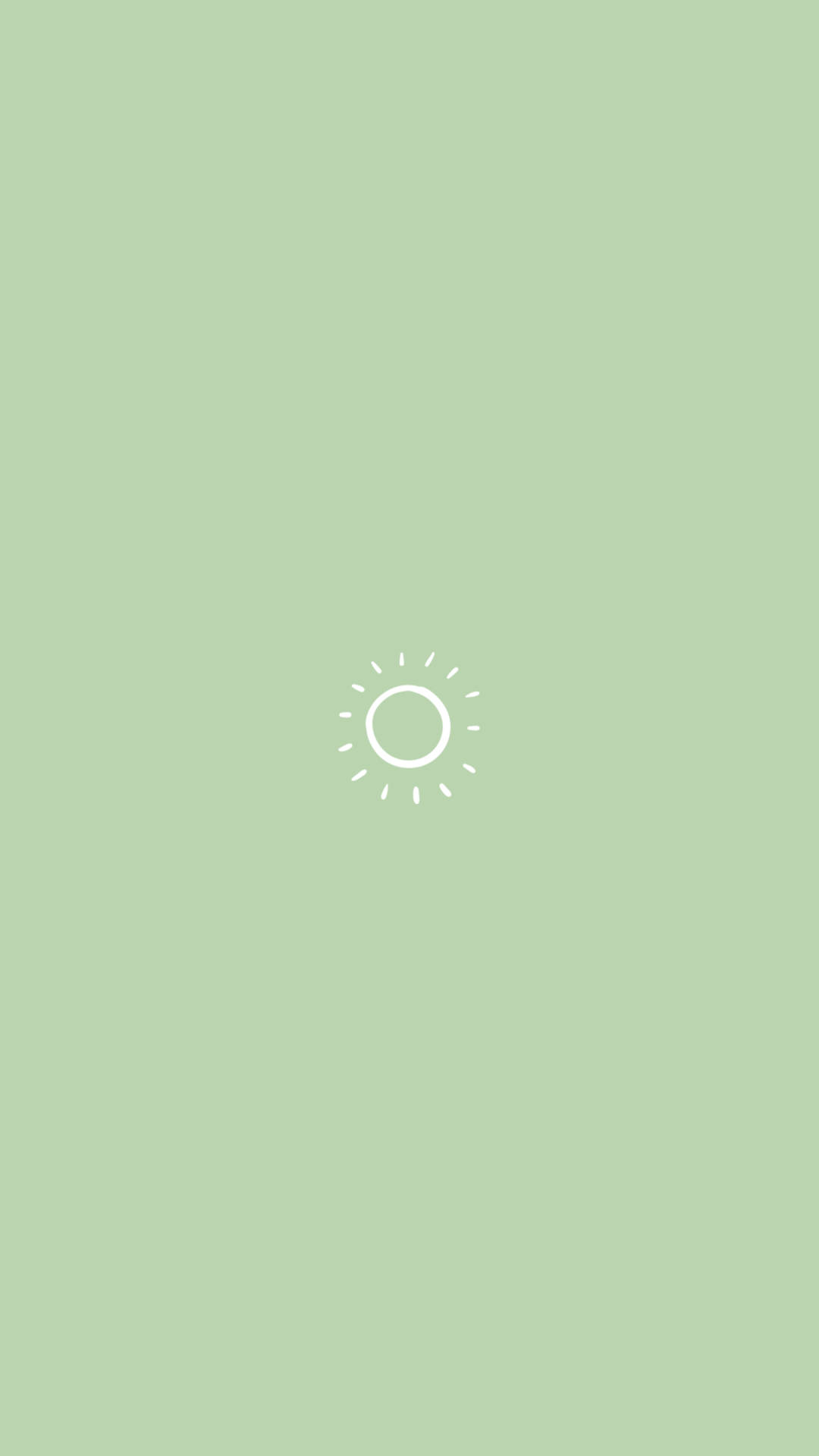 Cute Sun Pastel Green Background