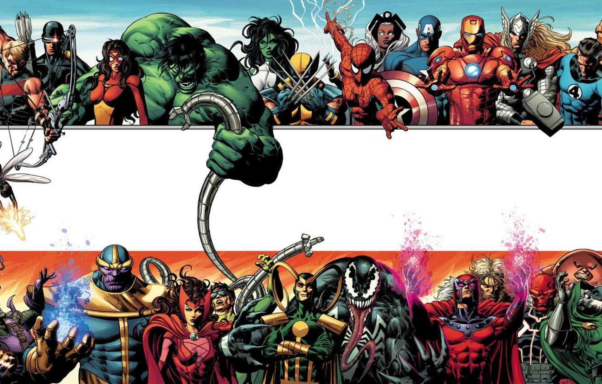 Cute Superheroes X Marvel Villains Background