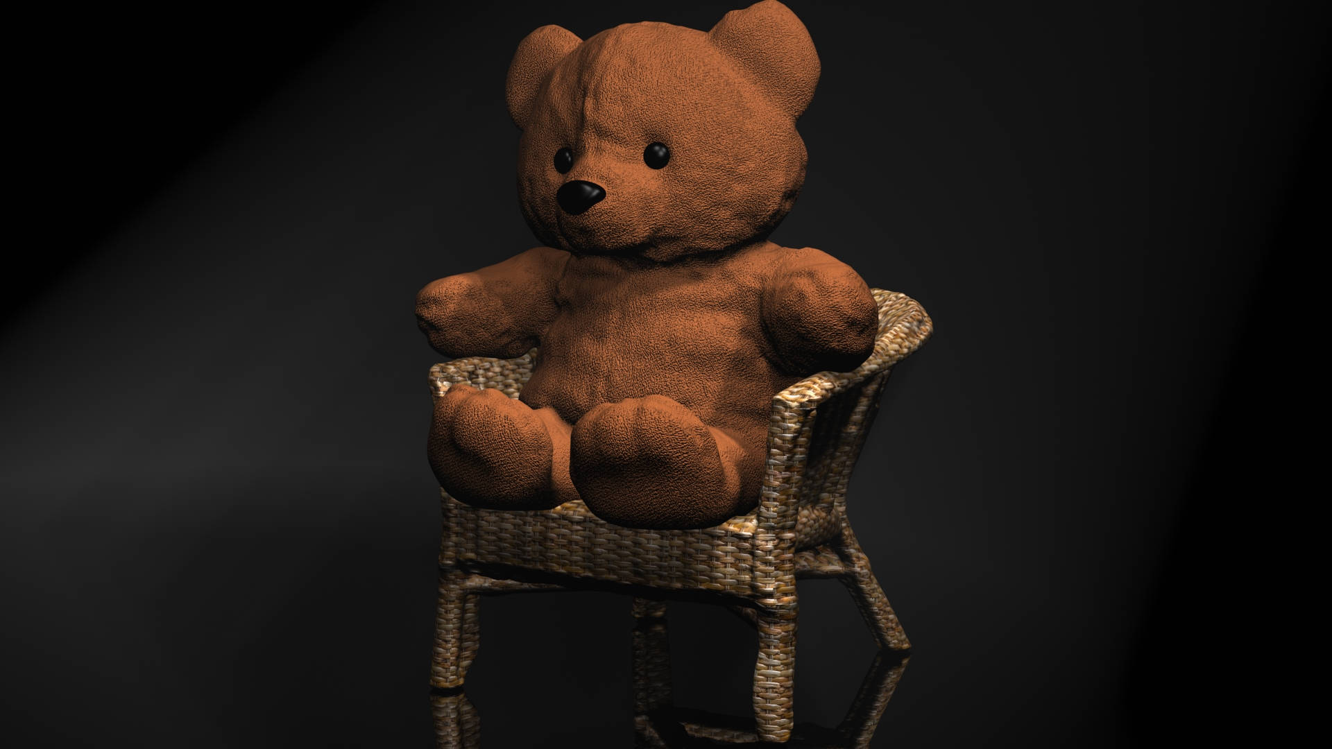 Cute Teddy Bear In 3d Cartoon Background