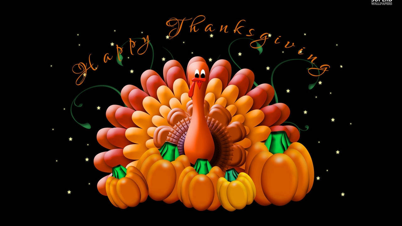 Cute Thanksgiving 3d Peacock Background