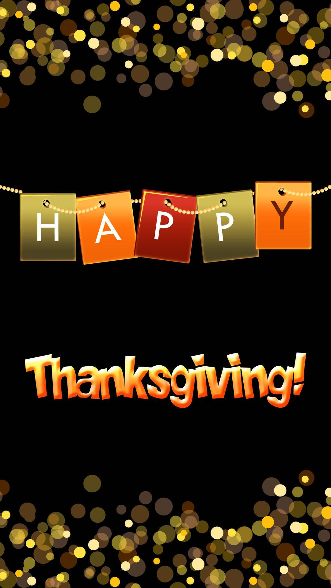 Cute Thanksgiving Gold Lights Background