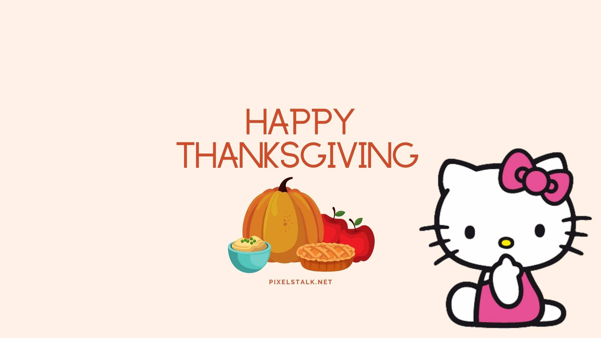 Cute Thanksgiving Hello Kitty Background
