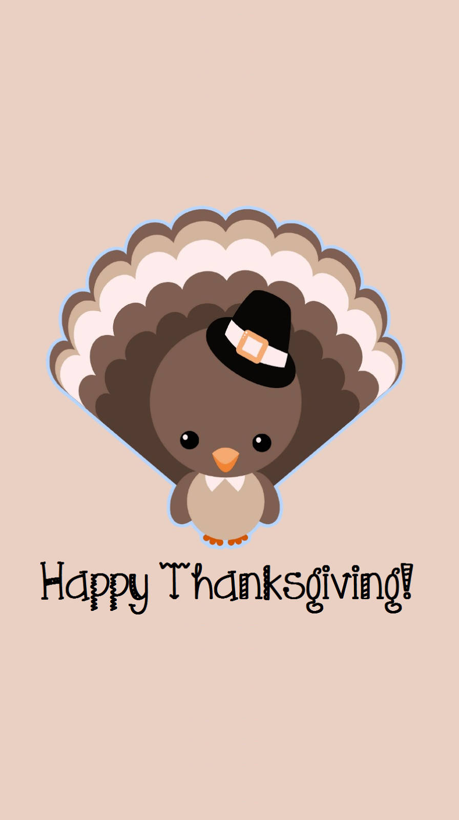 Cute Thanksgiving Peacock With Hat Art Background
