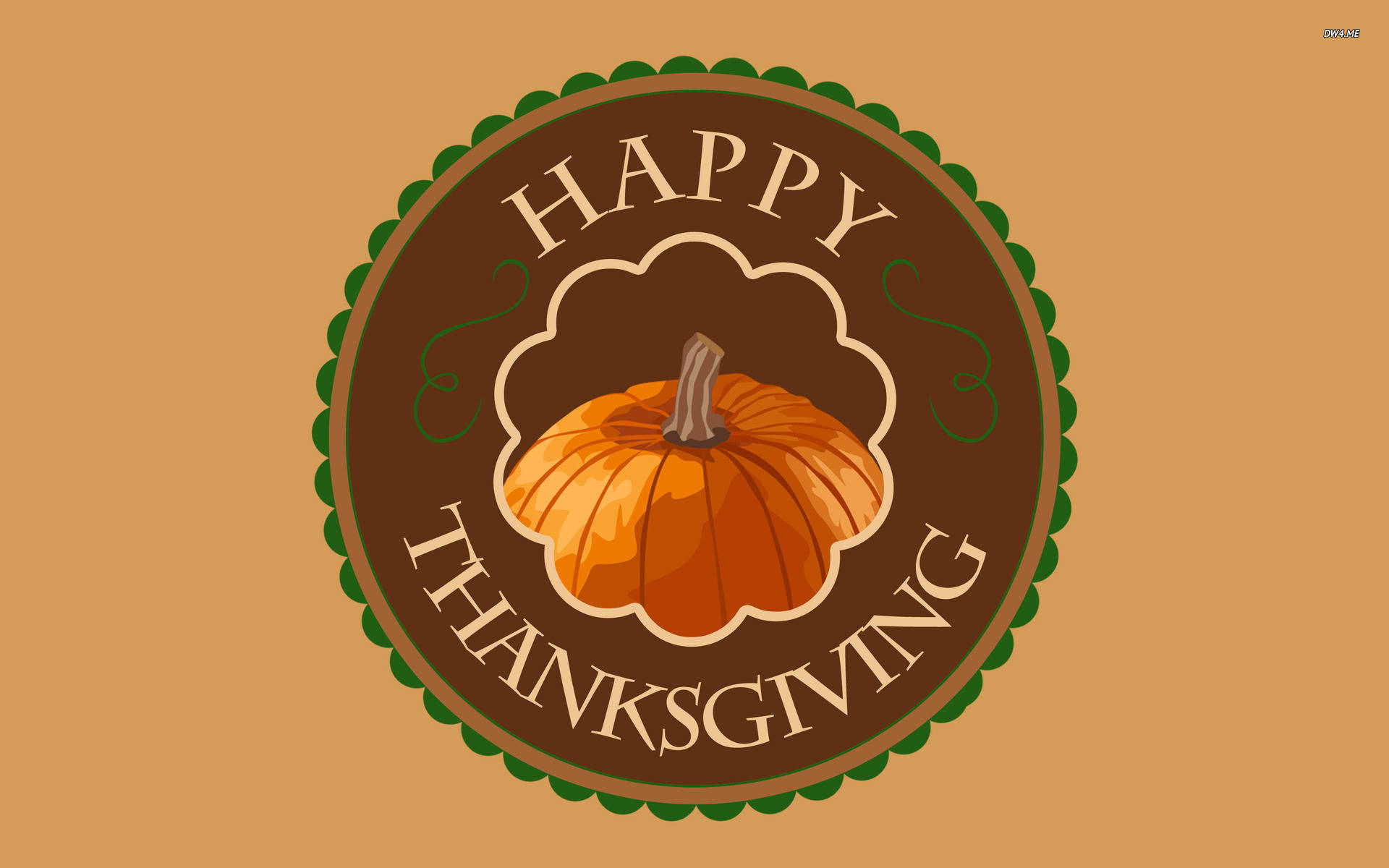 Cute Thanksgiving Pumpkin Digital Art Background