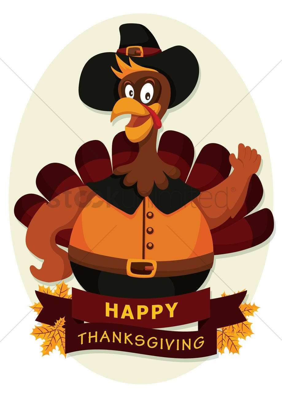 Cute Thanksgiving Rooster Art Background