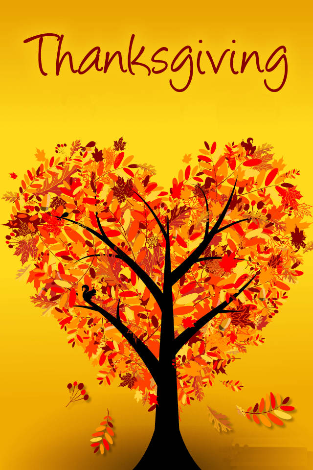 Cute Thanksgiving Tree Heart Art