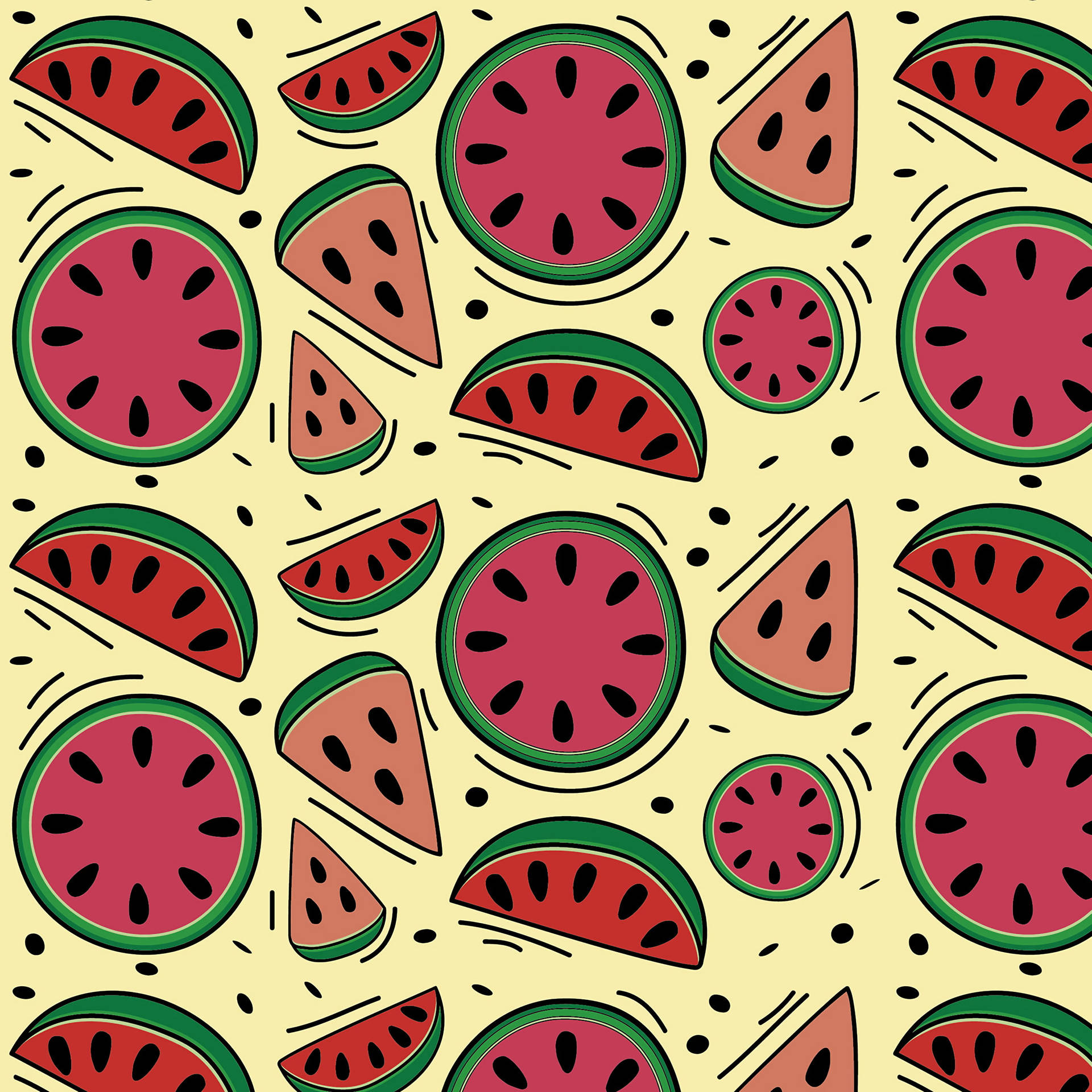 Cute Themed Watermelon Art Background