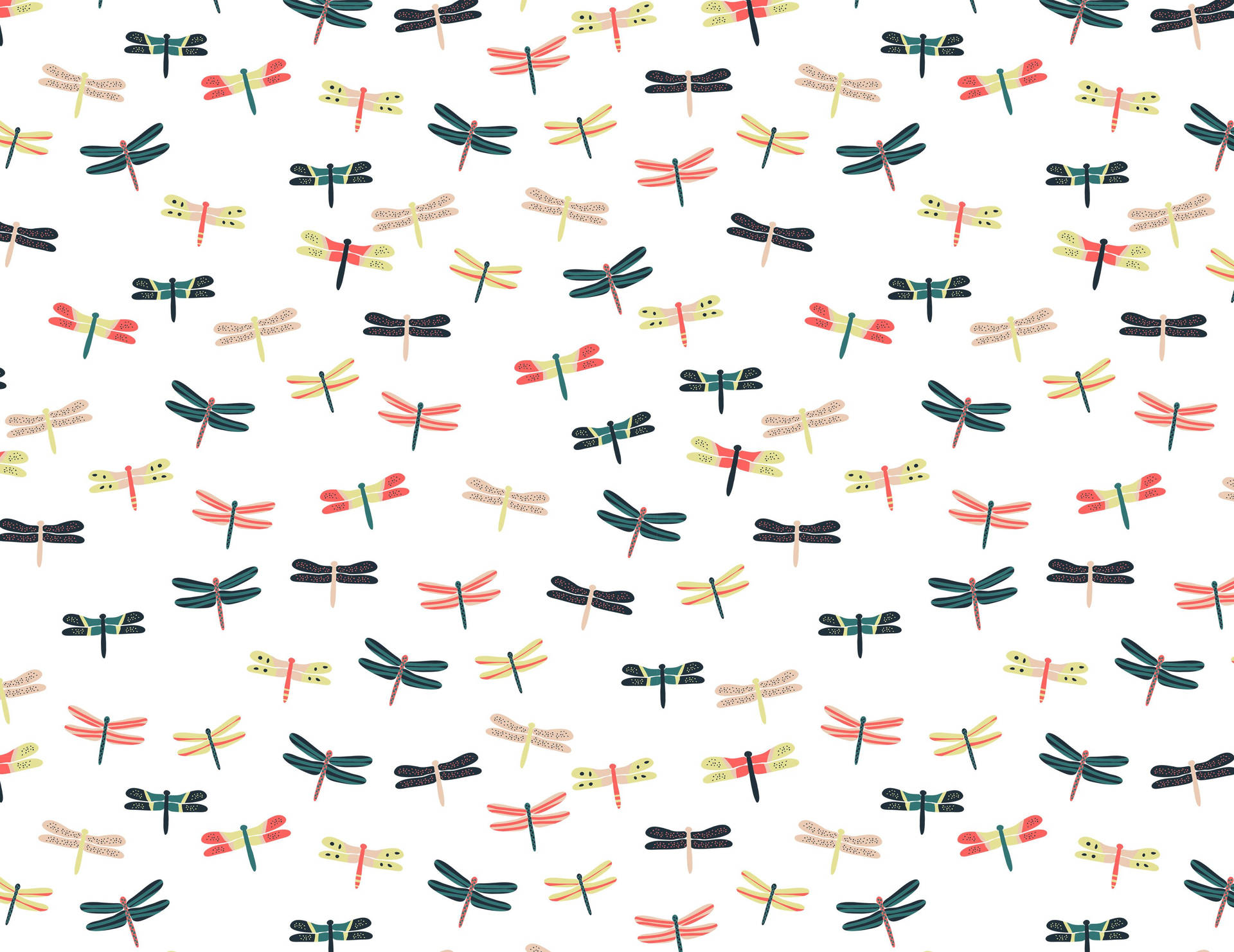 Cute Tiny Dragonfly Pattern Background