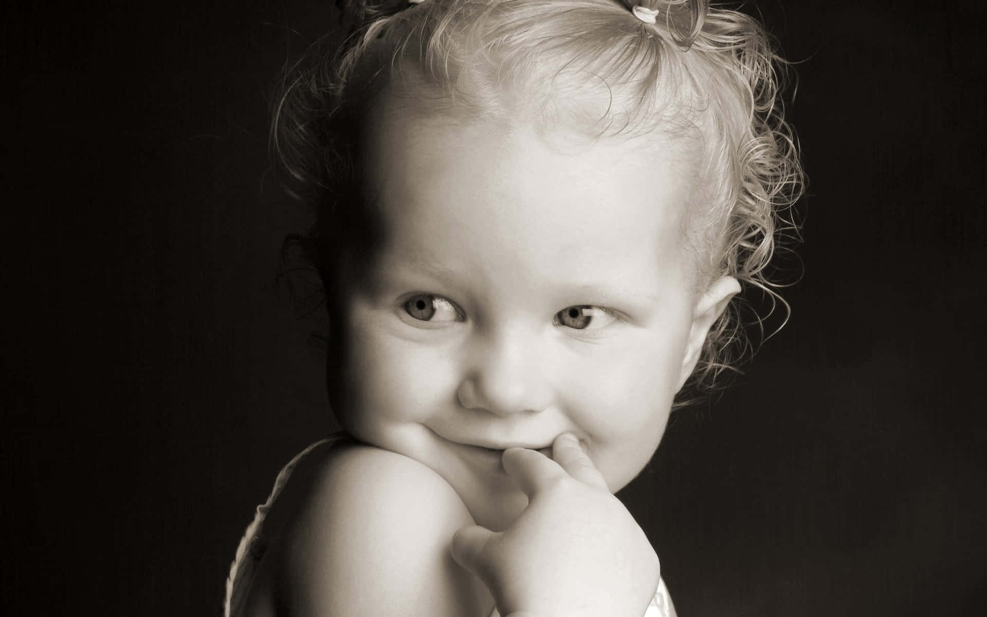 Cute Toddler Smiling Monochrome