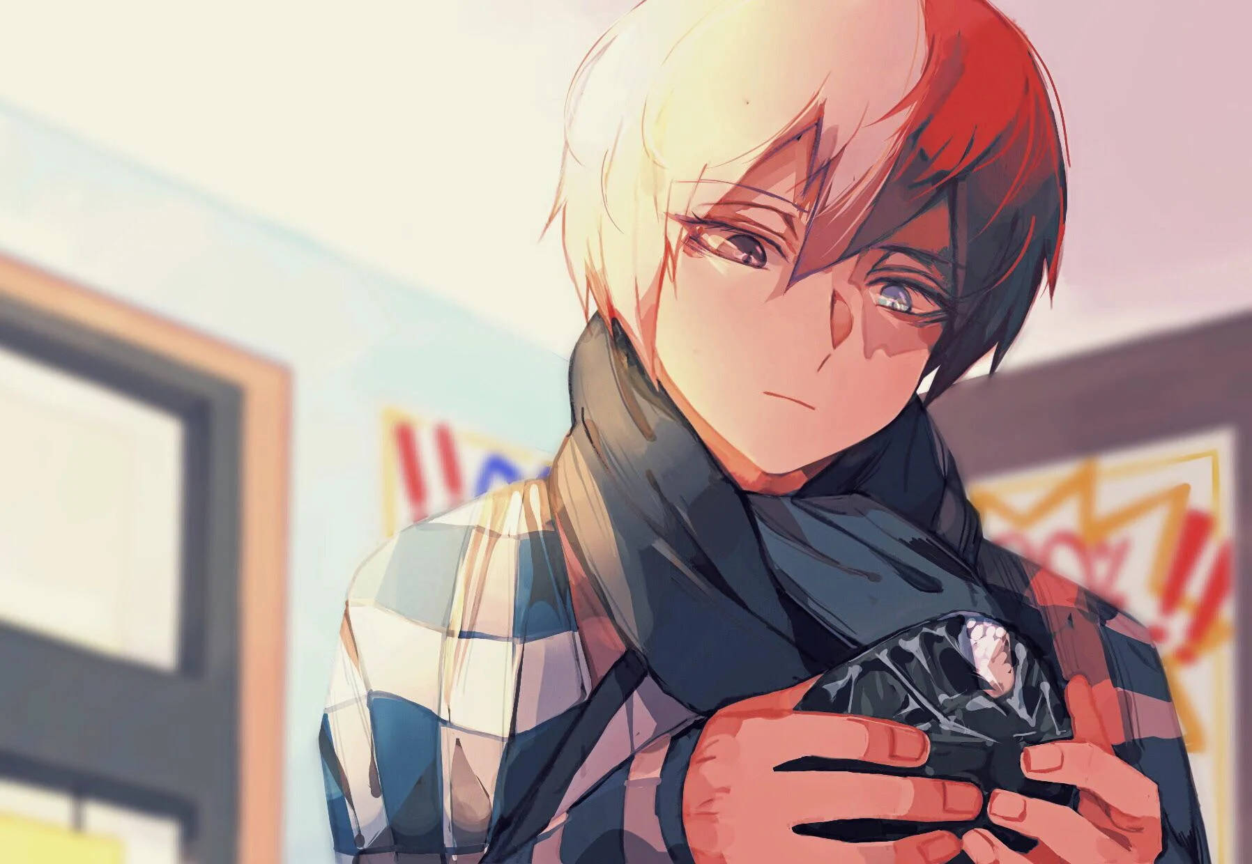 Cute Todoroki Holding A Crystal Stone Background