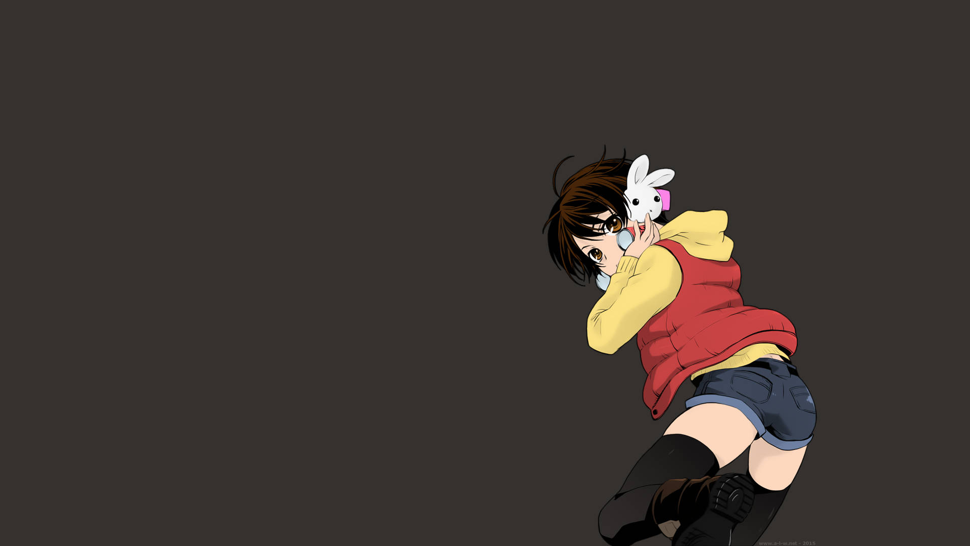 Cute Tomboy With Bunny Background