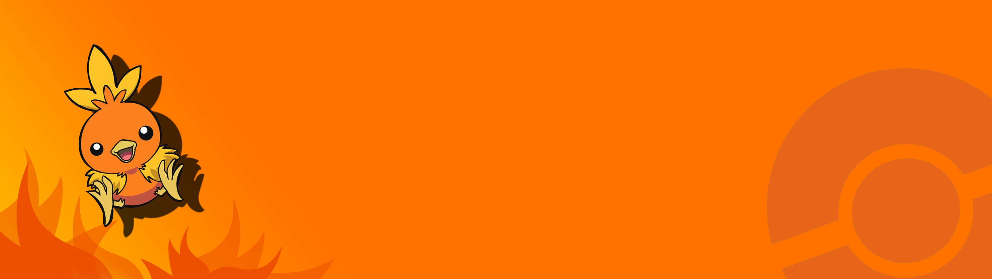 Cute Torchic Illustration On Orange Background Background