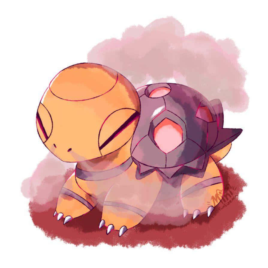 Cute Torkoal Artwork With Smoke Background