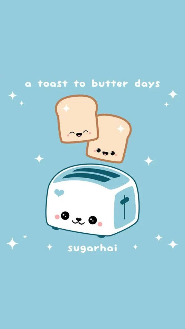 Cute Transparent Kawaii Toaster Aesthetic Phone Background