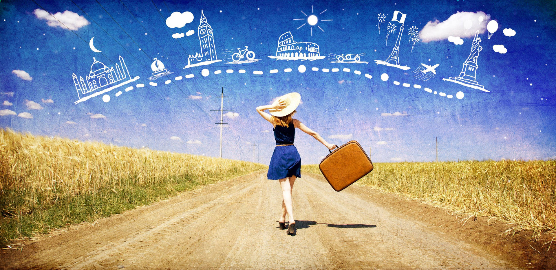 Cute Travel Girl Aesthetic Hd Background