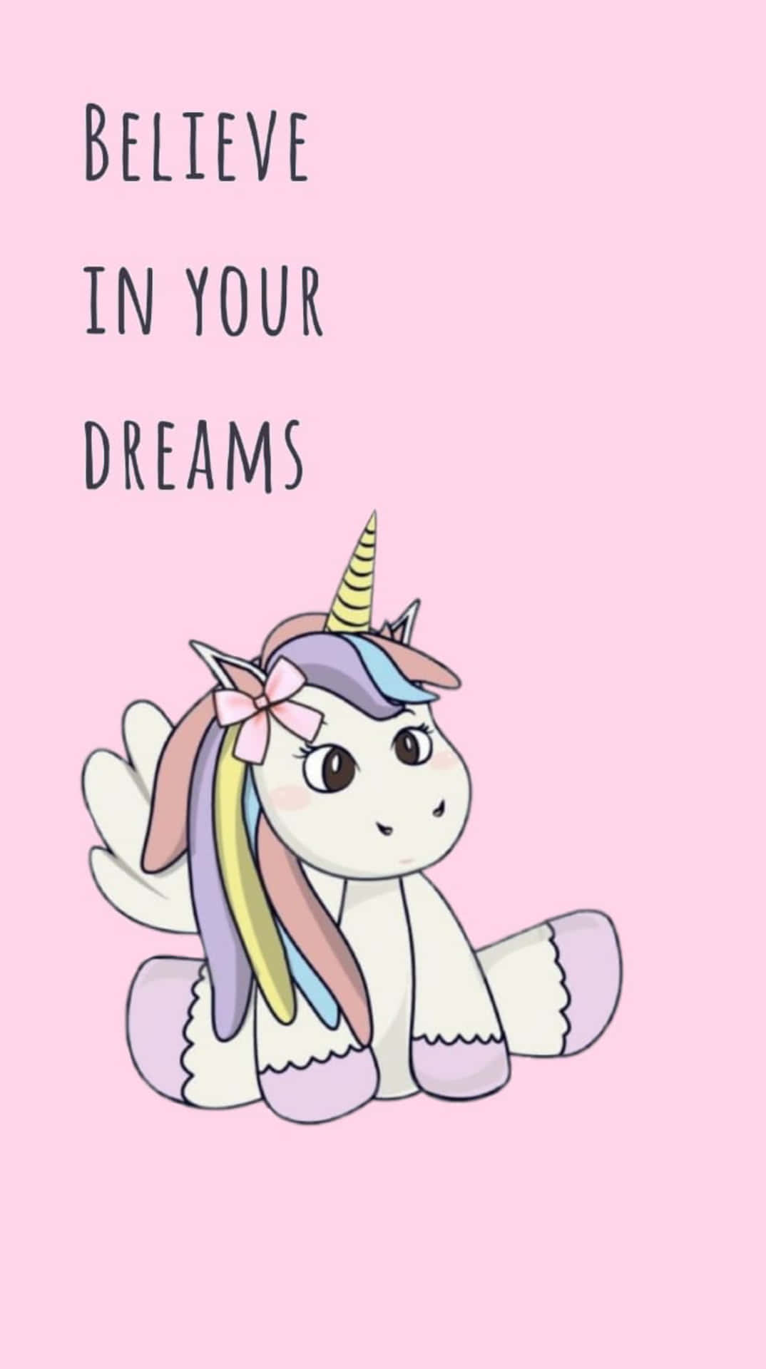 Cute Unicorn In Enchanting Fantasy World Background