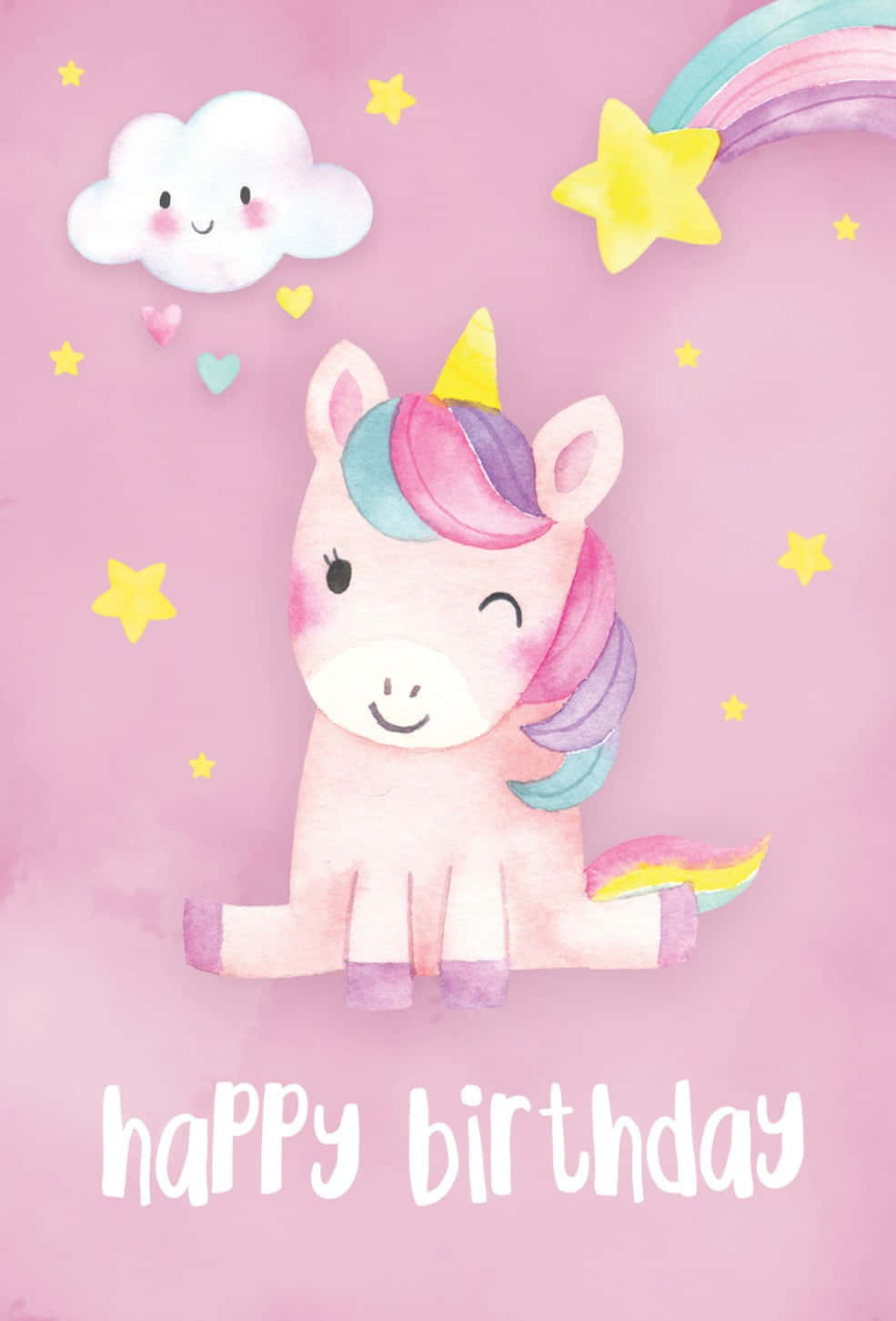 Cute Unicorn Wallpaper: Enchanting Magic In Pink And Purple Background