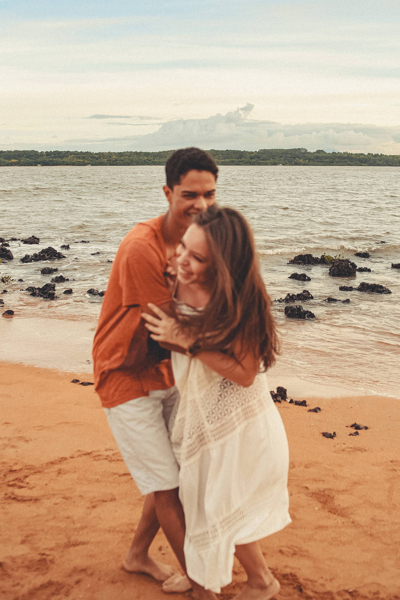 Cute Valentine's Day Beach Couple