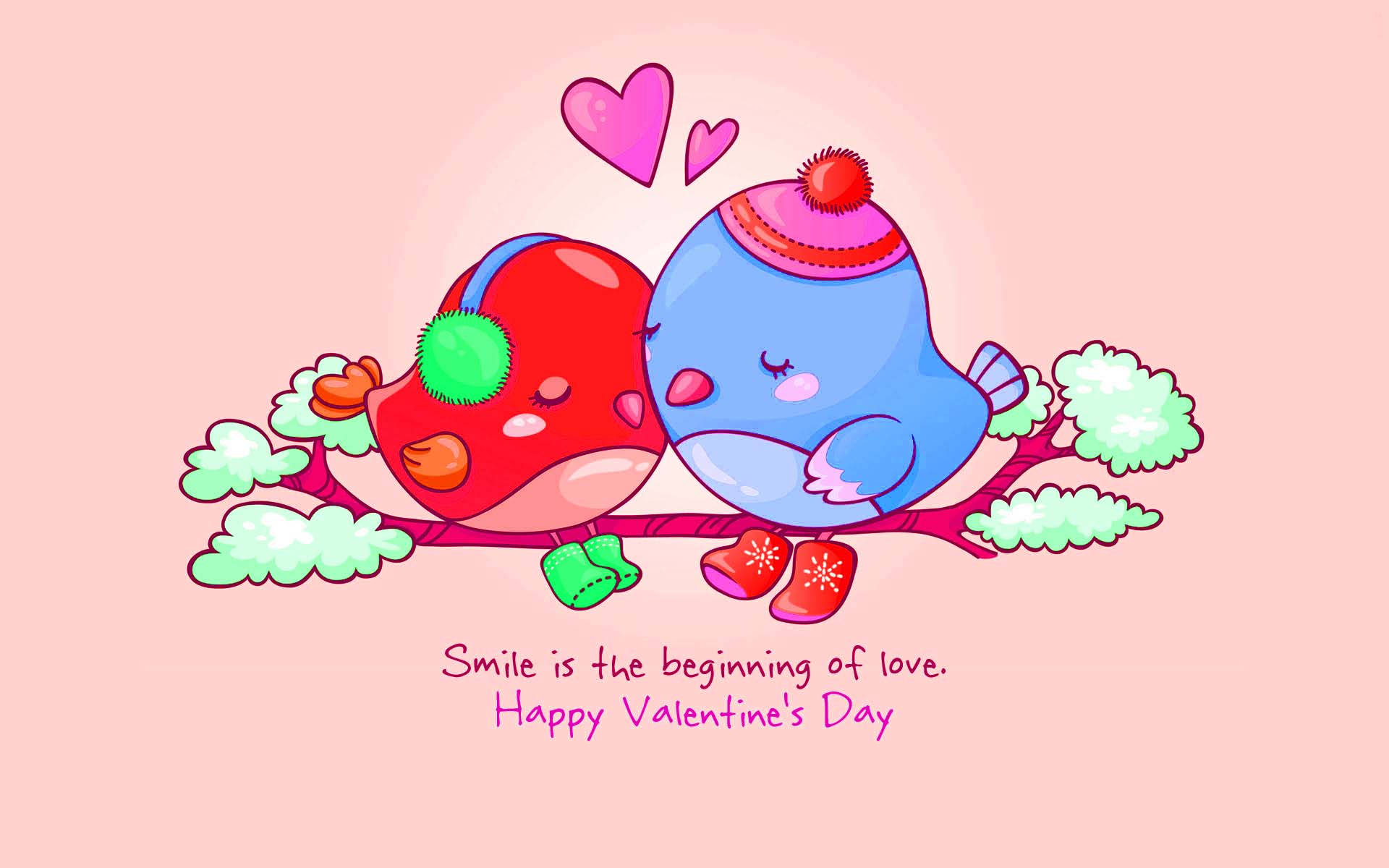 Cute Valentine's Day Love Birds Background