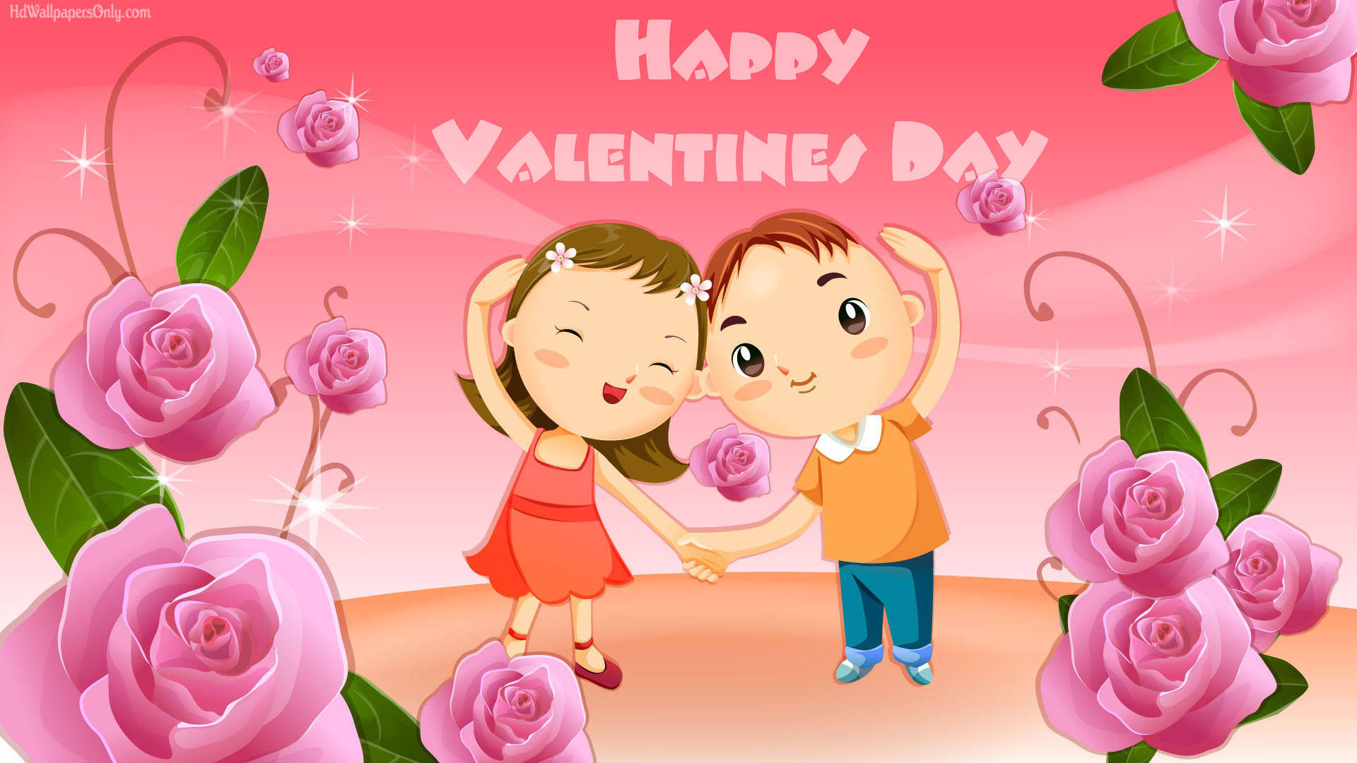 Cute Valentine's Day Rose Couple Background