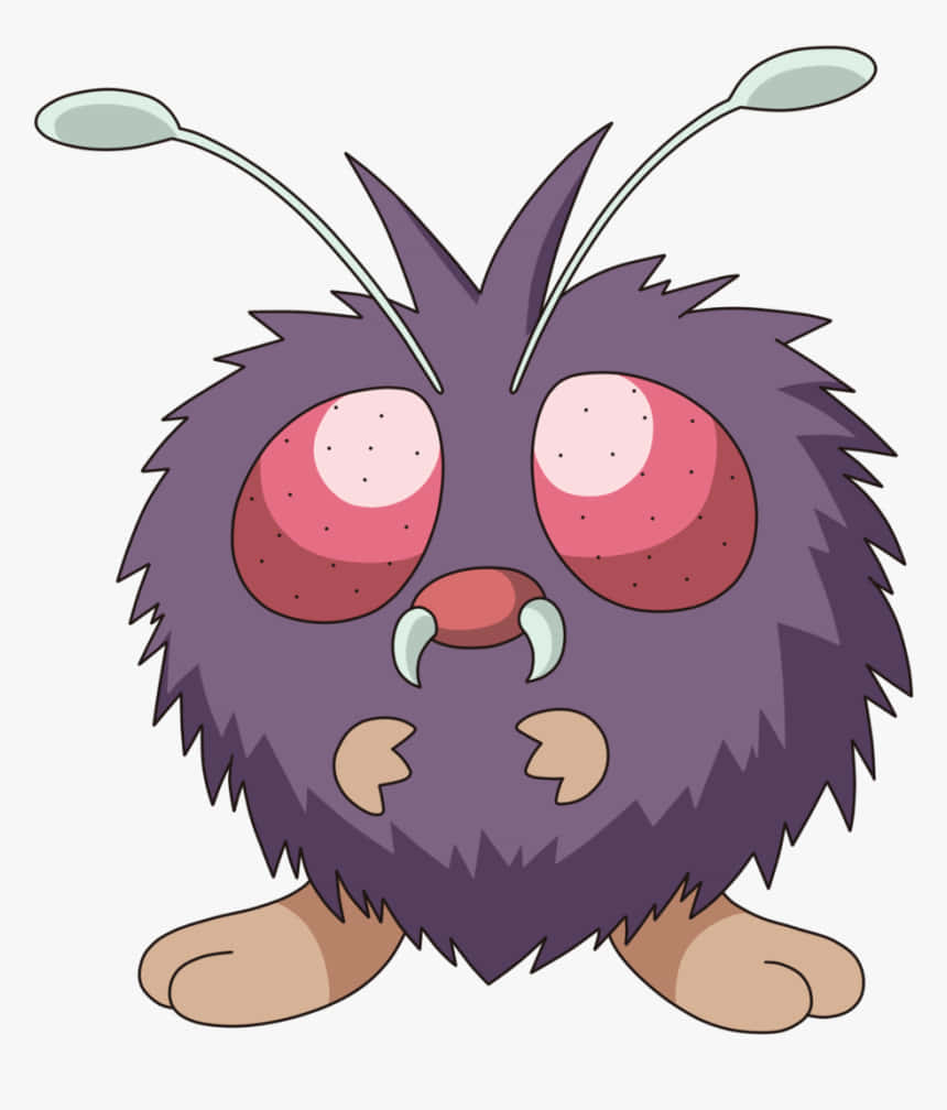 Cute Venonat In Plain Backdrop Background