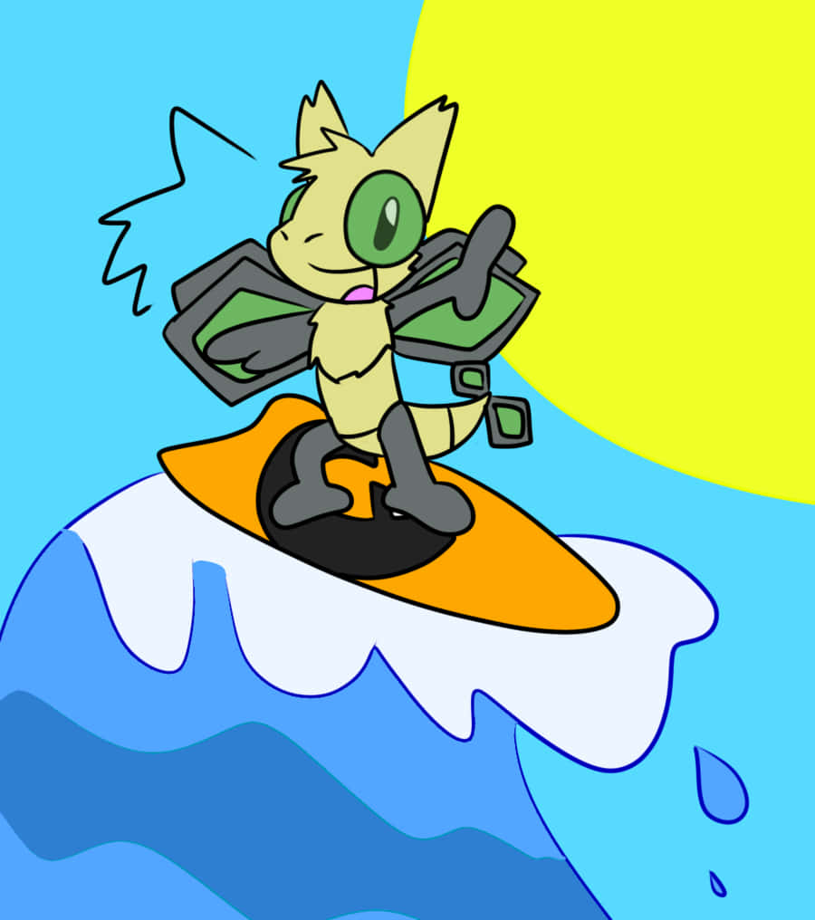 Cute Vibrava Surfing Background