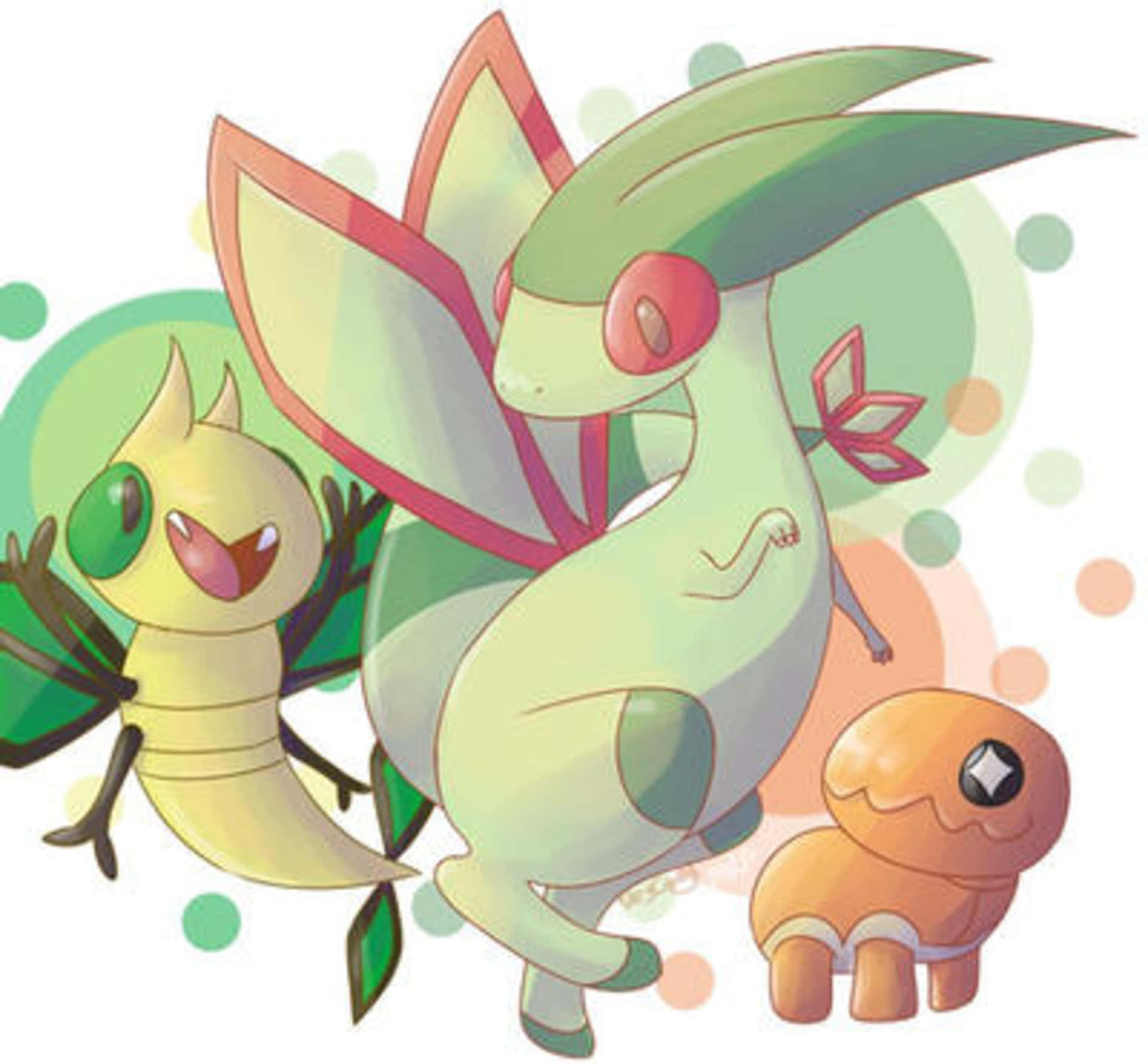 Cute Vibrava With Flygon And Trapinch Background