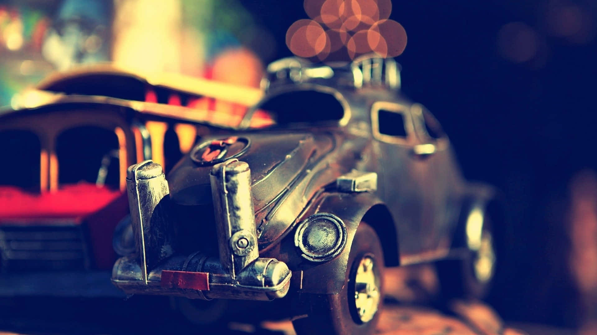 Cute Vintage Toy Car Background