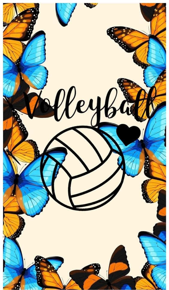 Cute Volleyball Ball Art Background