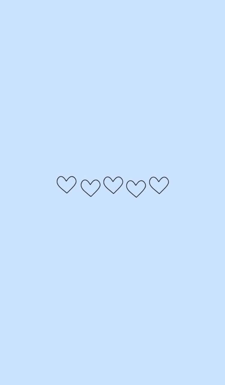 Cute Vsco Aesthetic Blue Hearts Background
