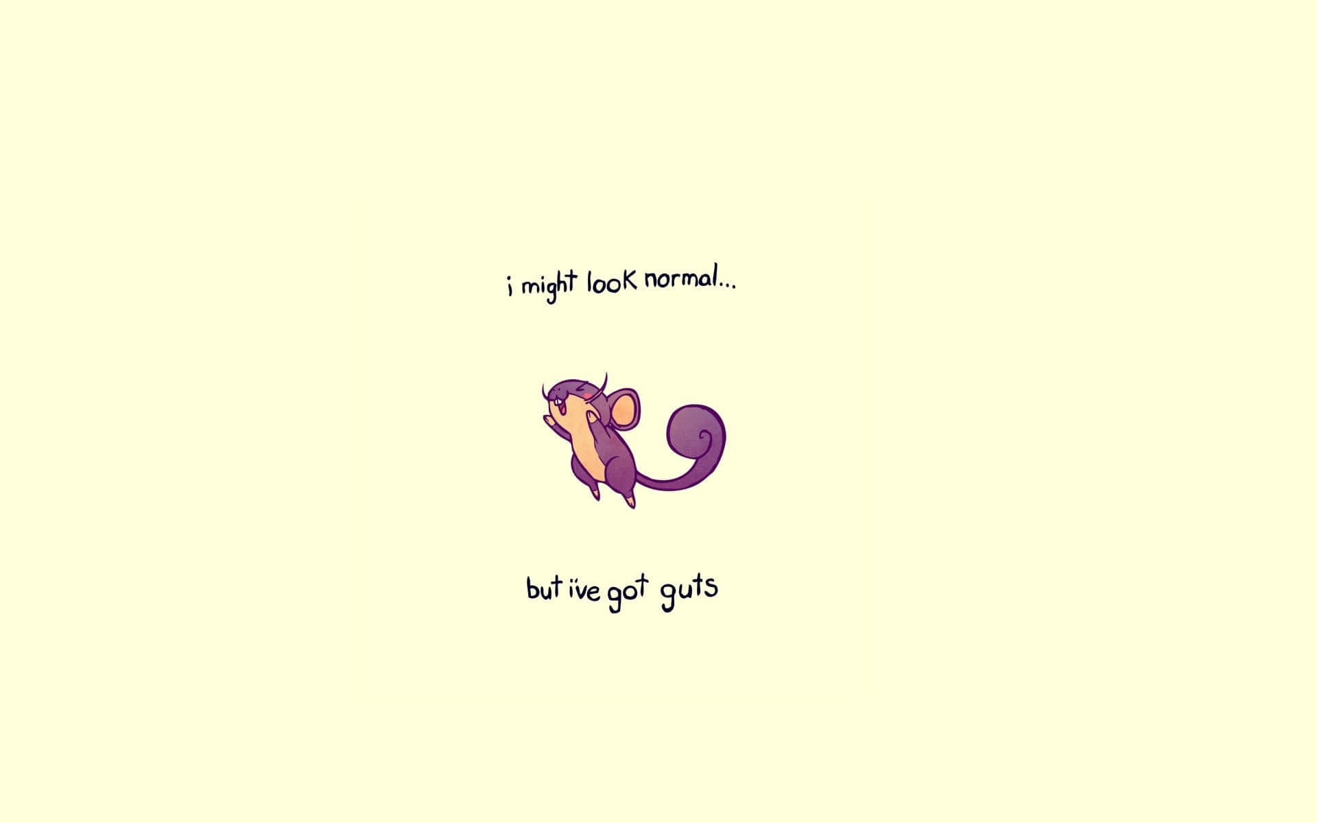 Cute Wallpaper Art Of Pokemon Rattata In Light Yellow Background. Background