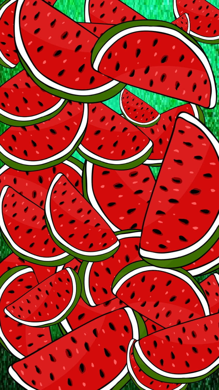 Cute Watermelon Digital Art For Screens Background