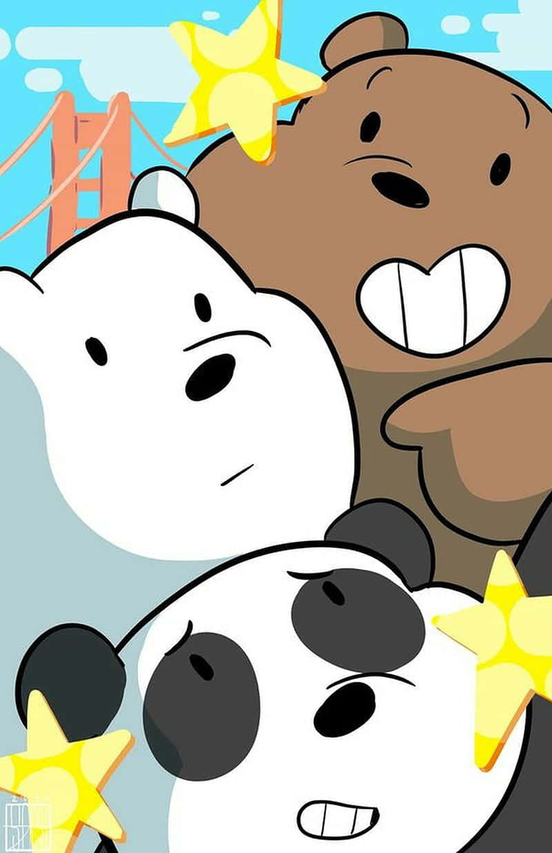 Cute We Bare Bears Stars Background