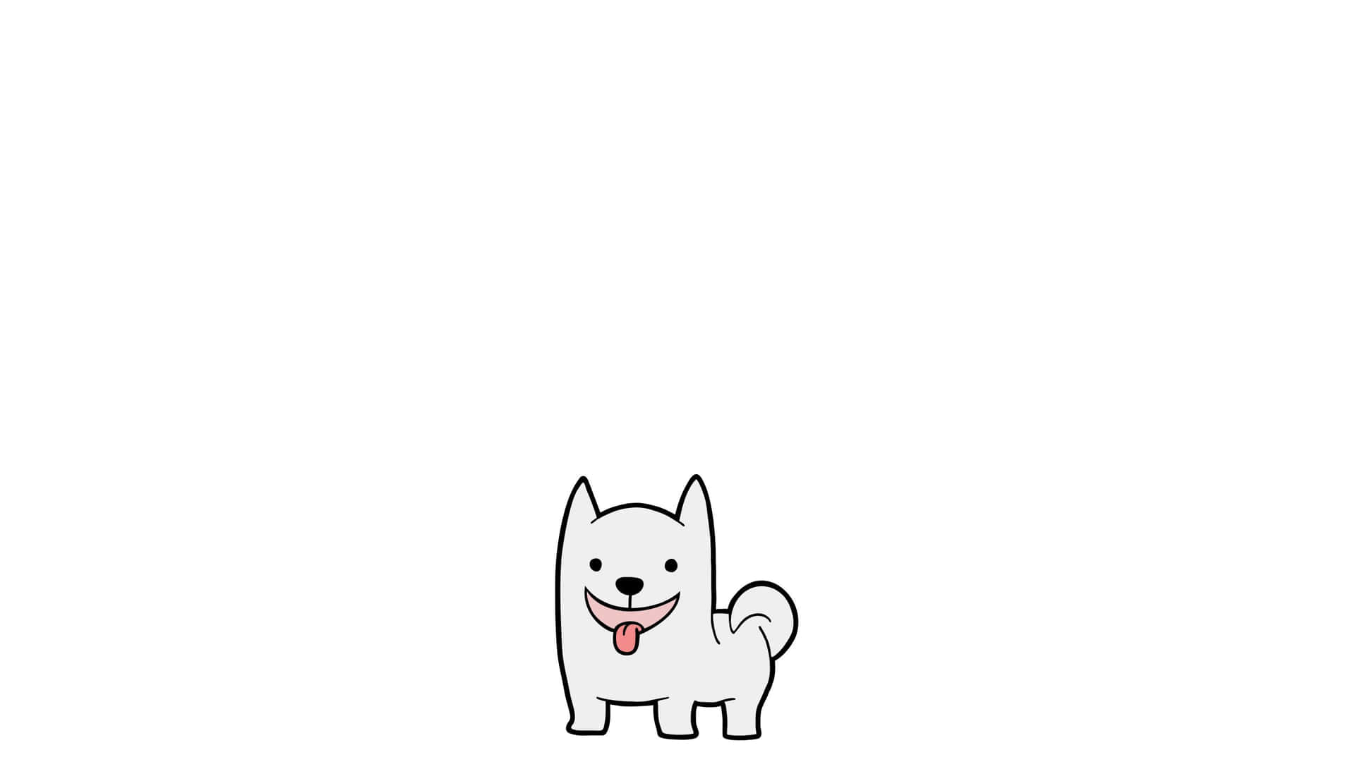 Cute White Dog Cartoon Background