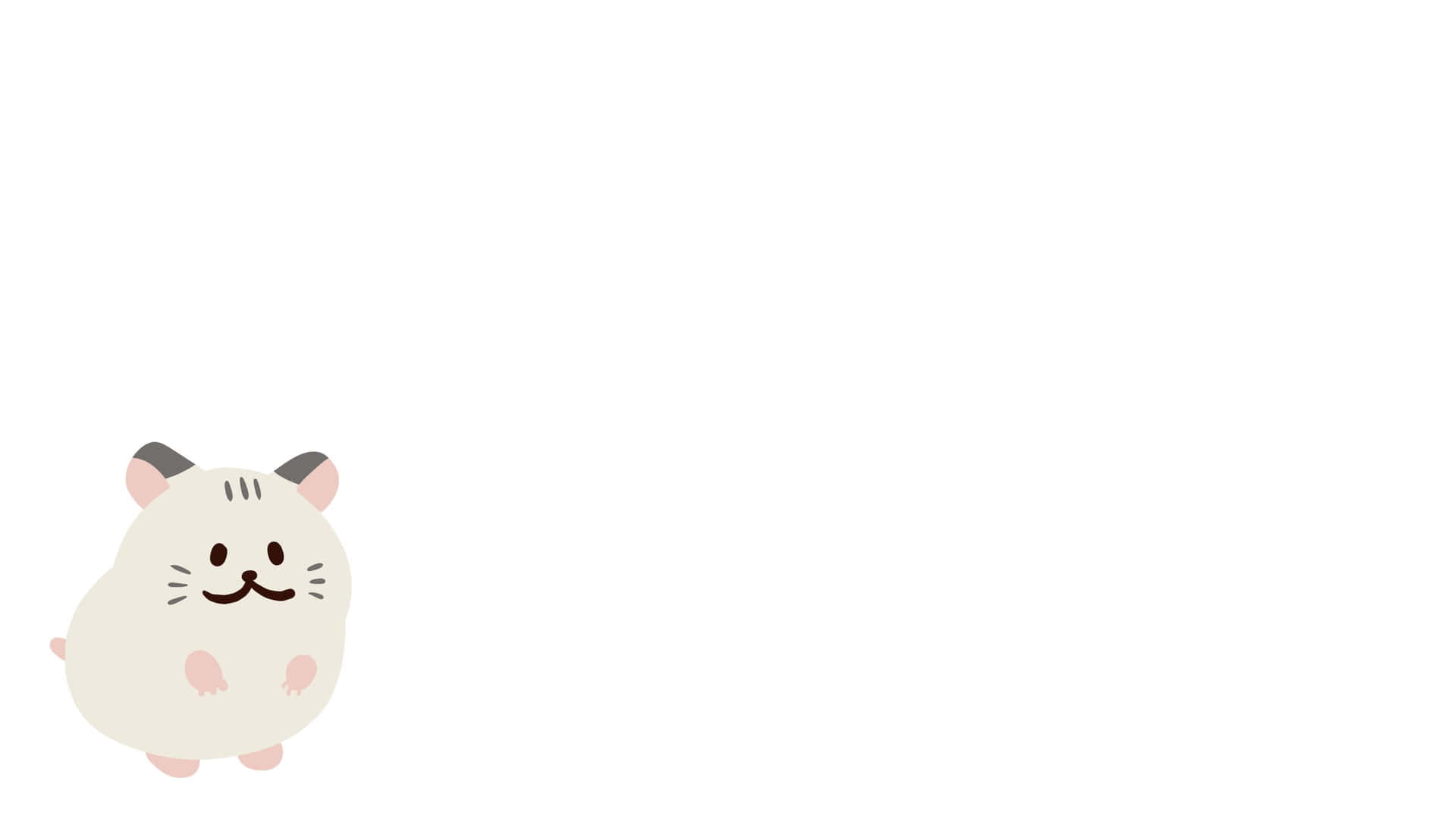Cute White Hamster Cartoon Background